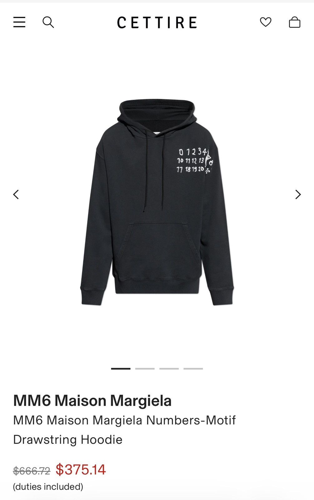 MM6 MM6 Numbers Hoodie Size US S / EU 44-46 / 1 - 8 Thumbnail