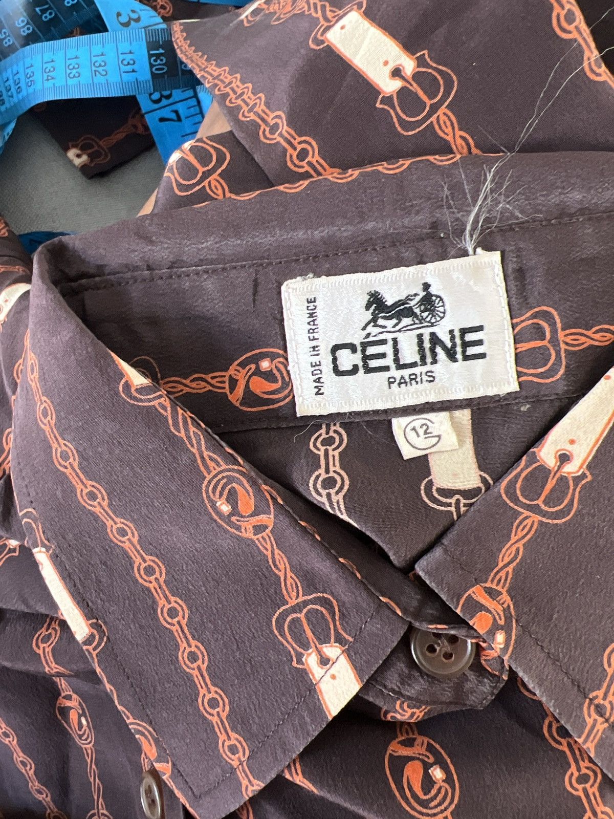 Celine Celine Brown silk full printed Size S / US 4 / IT 40 - 6 Thumbnail