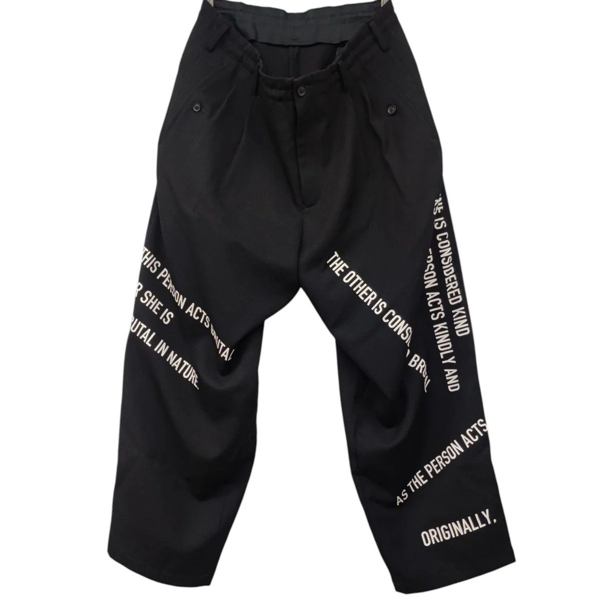 Yohji Yamamoto Yohji Yamamoto pour homme 2021AW 2-tuck message pants Size US 38 / EU 54 - 1 Thumbnail