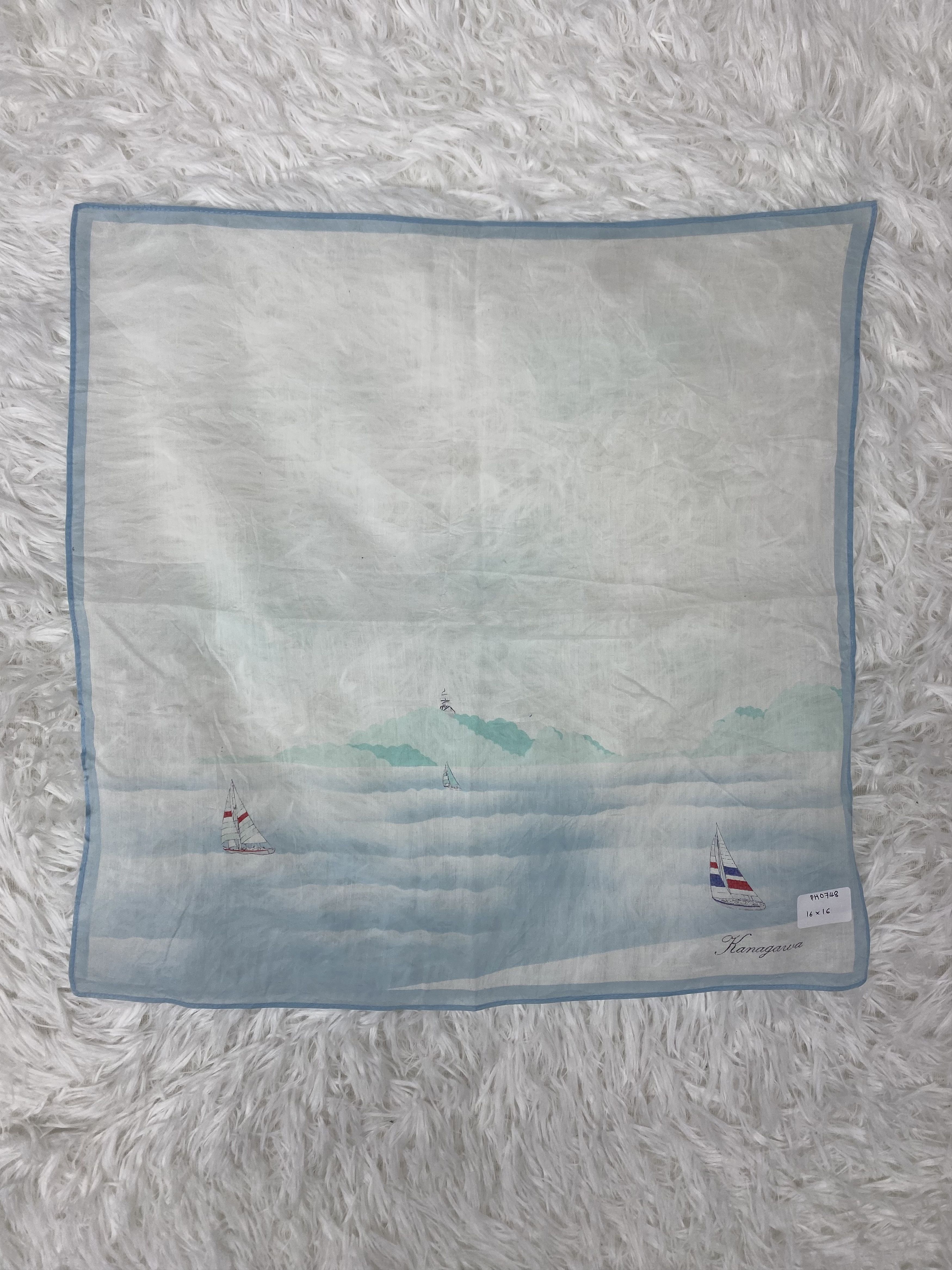 Japanese Brand × Vintage Vintage Kanagawa Handkerchief Neckerchief PH0748 Size ONE SIZE - 3 Thumbnail