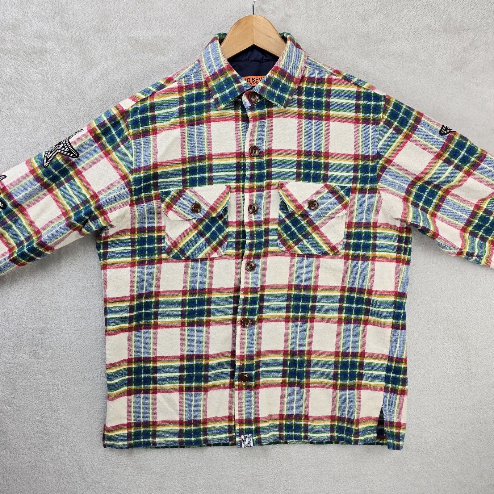 Studio Seven Studio Seven Flannel Shirt Mens XL Long Sleeve Star Patch Size US XL / EU 56 / 4 - 2 Thumbnail