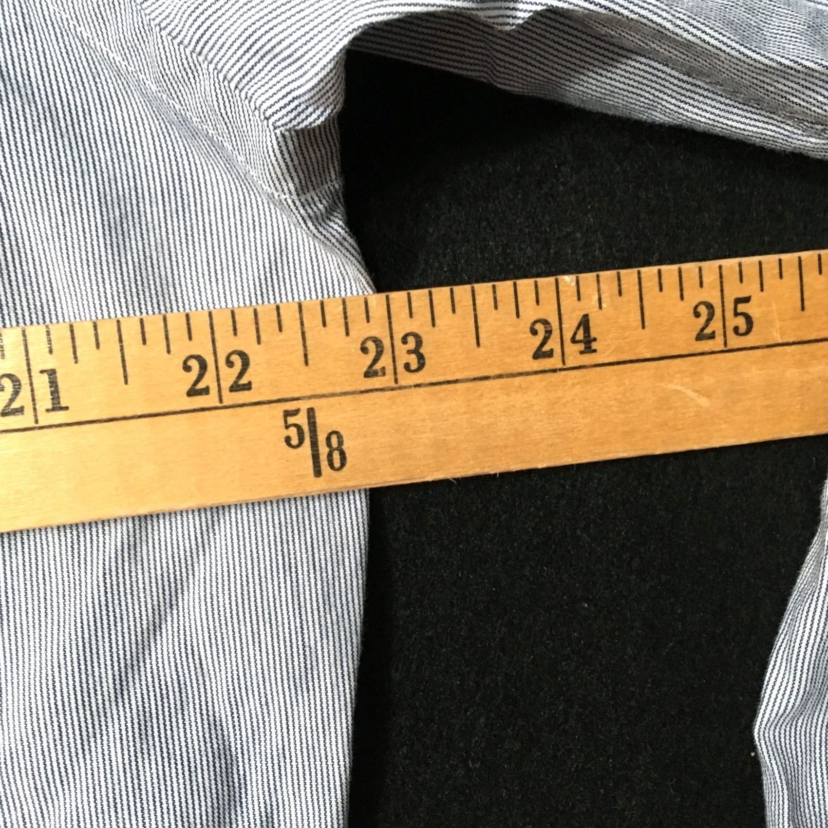 Vintage HONG KONG GRAND Dress Shirt Long Sleeve Gray Size L Cotton Striped Button Collar Mens Regular Modern Classic Size 42R - 5 Thumbnail