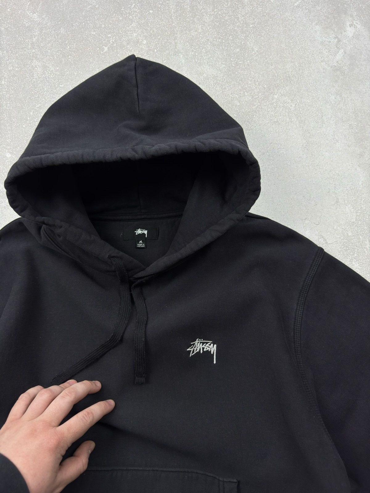 Stussy Stussy Basic Stock Logo Black Washed Hoodie Long Sleeve Size US M / EU 48-50 / 2 - 7 Thumbnail