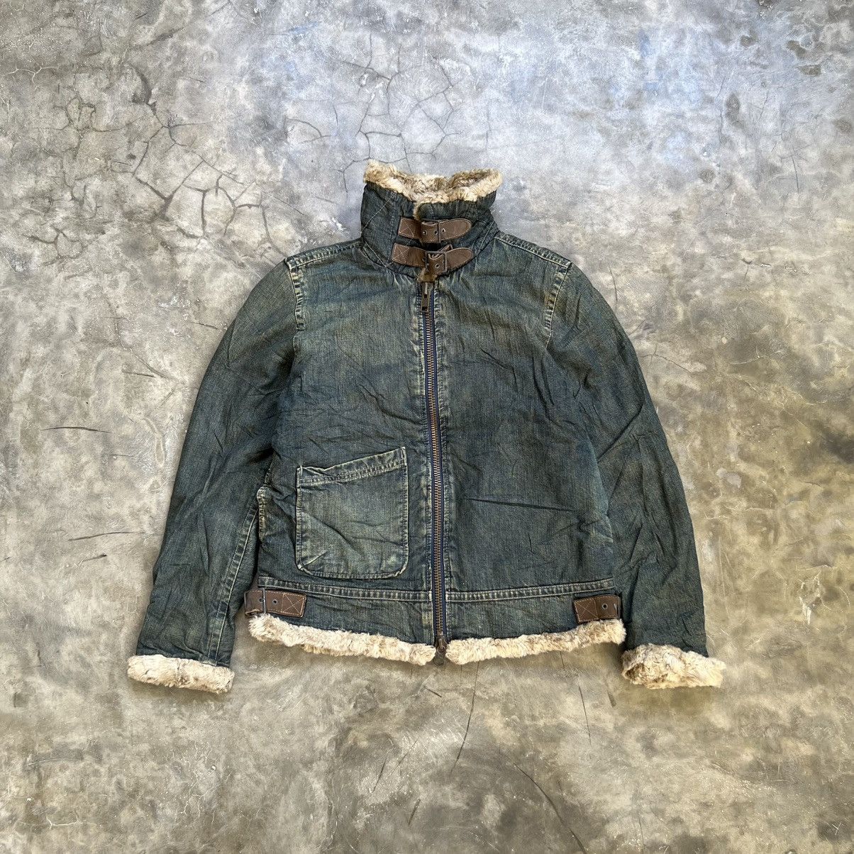 Johnbull Vintage Johnbull Distressed Denim Jacket Fur Zipper Size US M / EU 48-50 / 2 - 1 Thumbnail