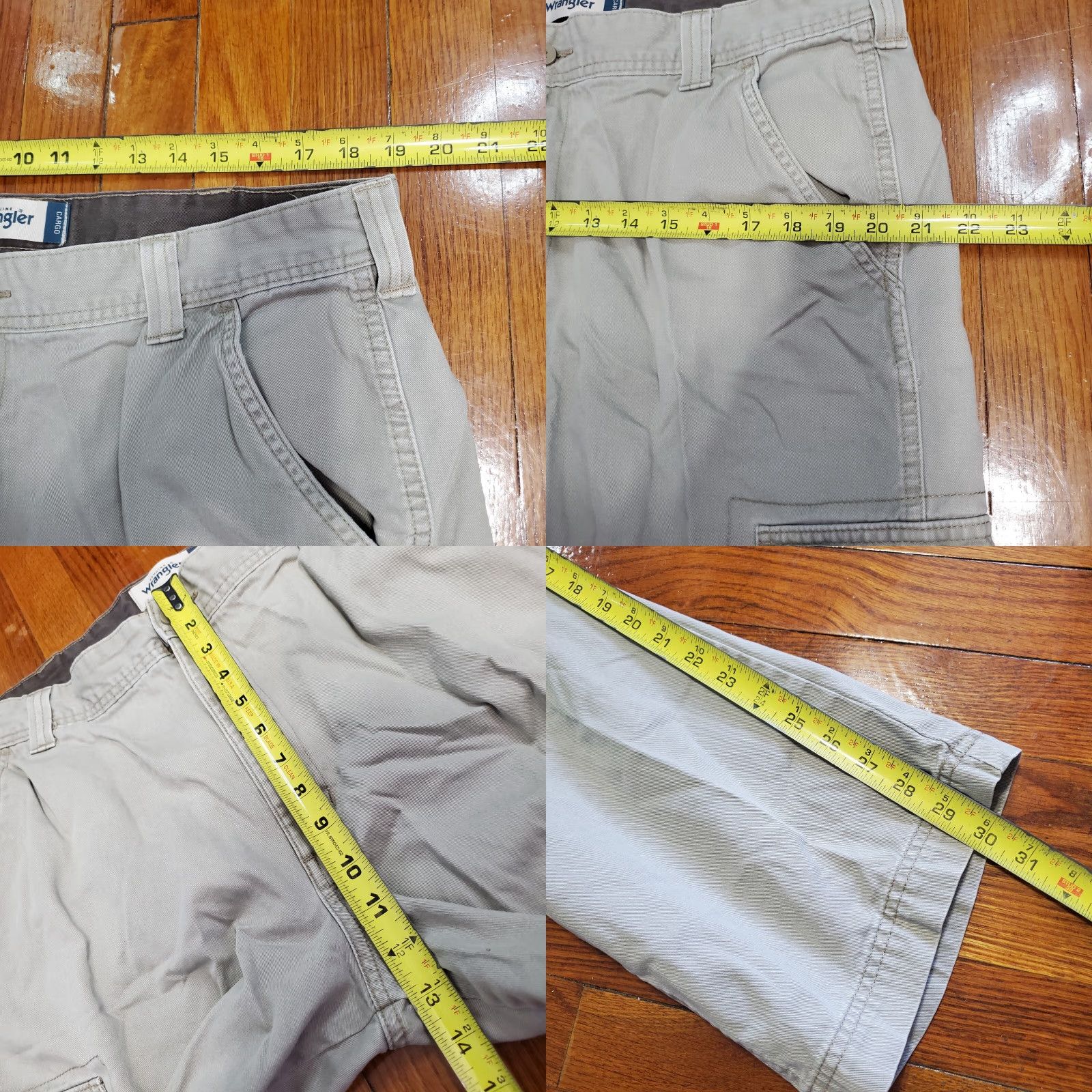Wrangler Wrangler Men's Cargo Pants Twill Beige 38x30 Regular Cotton Workwear 90s Grunge City Hip Hop 3D Logo Jeans Pan ts Size US 38 / EU 54 - 8 Thumbnail