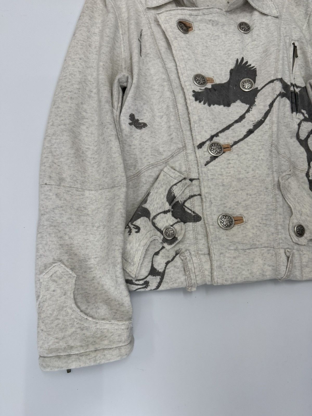 In The Attic 🔥 ANARCHISM LAGUST GOTHIC CROPED SWEAT JACKET Size XS / US 0-2 / IT 36-38 - 3 Thumbnail