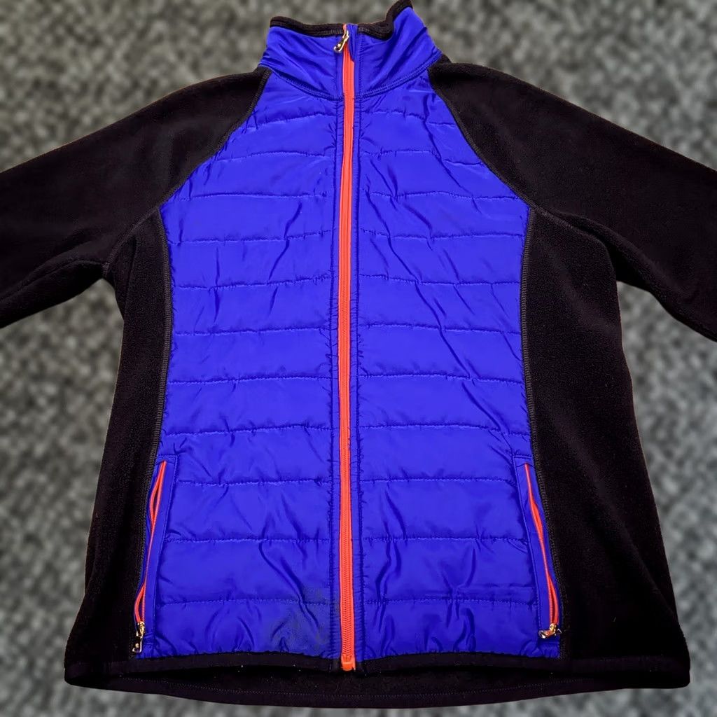 Ralph Lauren Lauren Ralph Lauren Jacket Fleece Large Blue Black Full Zip Quilted Size L / US 10 / IT 46 - 1 Thumbnail