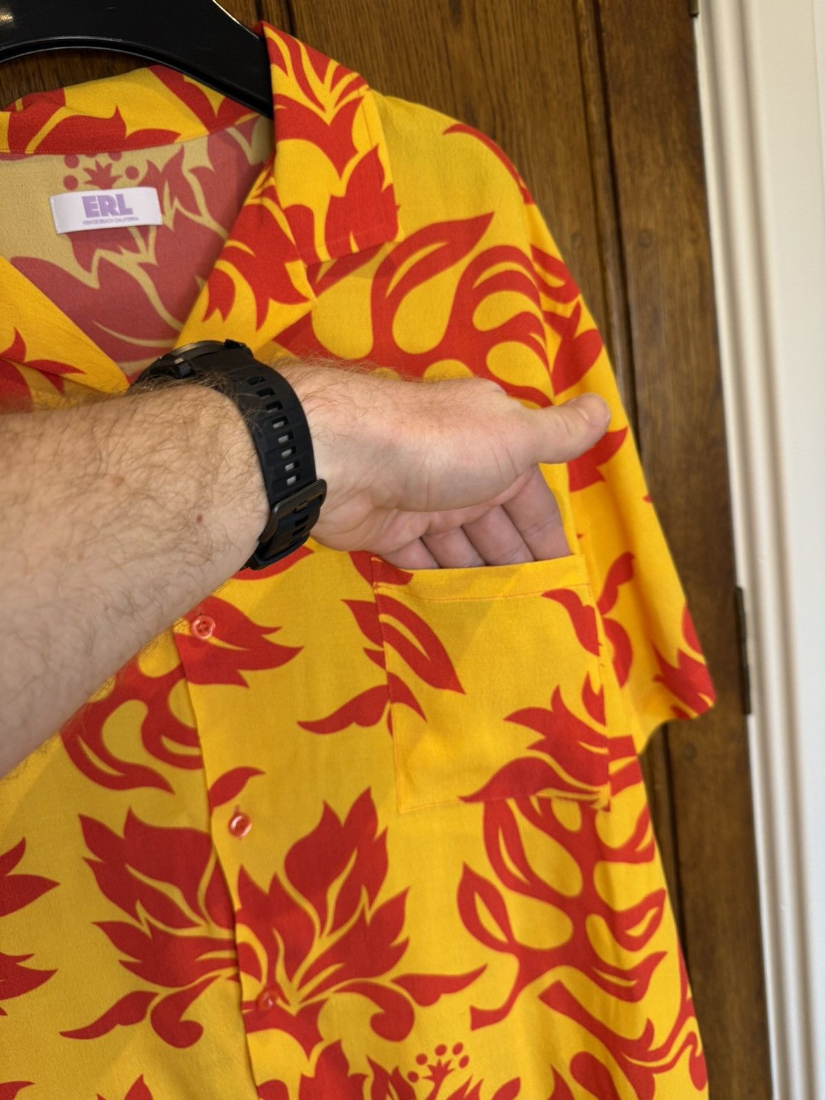 ERL SS23 $415 ERL Hawaiian ss floral tropical shirt M orange red Size US L / EU 52-54 / 3 - 13 Thumbnail