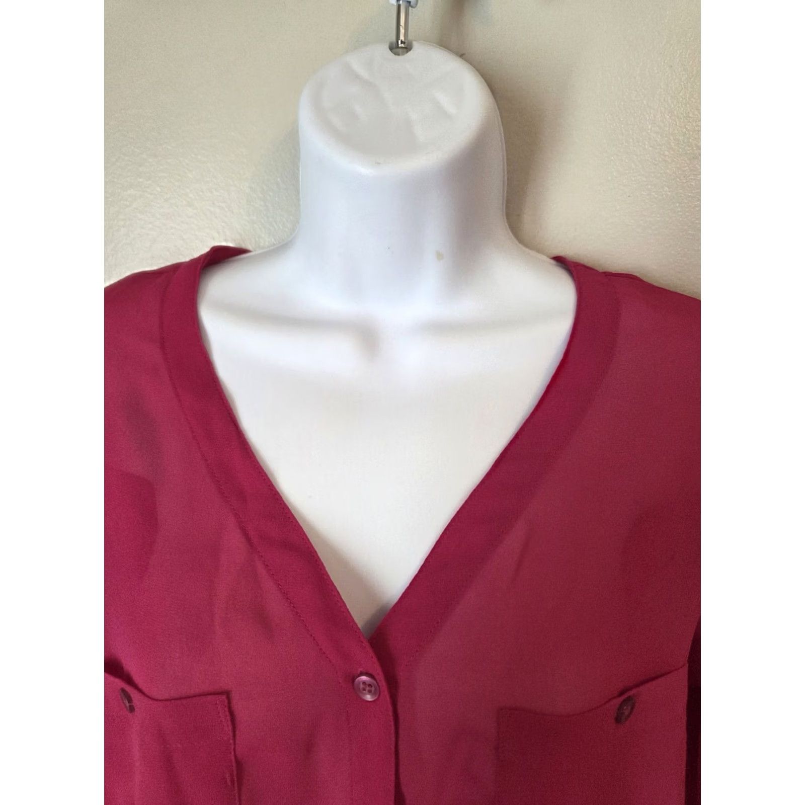 Vintage VINTAGE Steven Barry Shirt 80s Tunic Top Pink Button Front Sheer Lightweight 9/10 WomenS Size M / US 6-8 / IT 42-44 - 2 Thumbnail