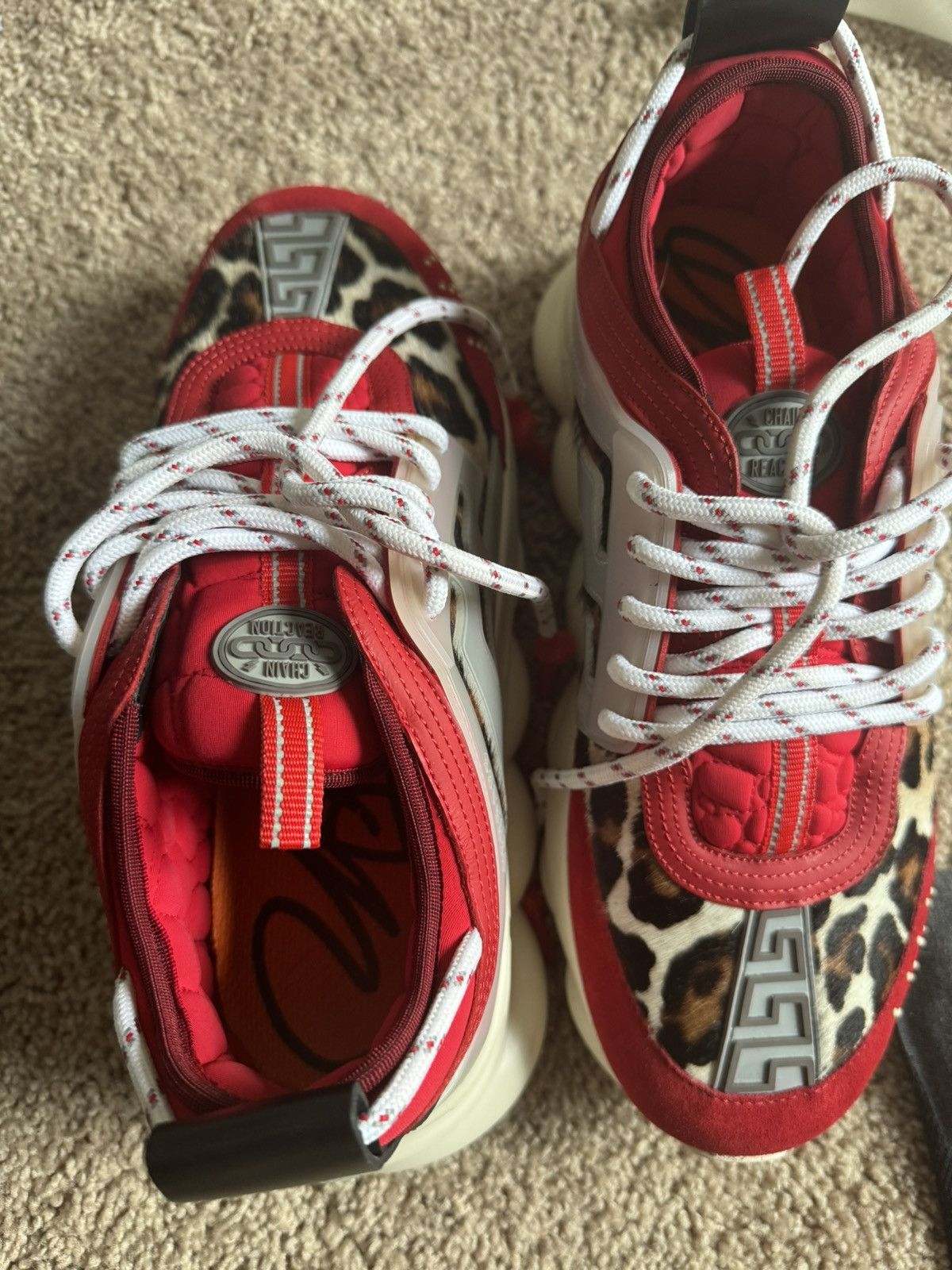 Versace Versace Chain Reaction ‘Red Leopard Print’ Size US 10 / EU 43 - 6 Thumbnail