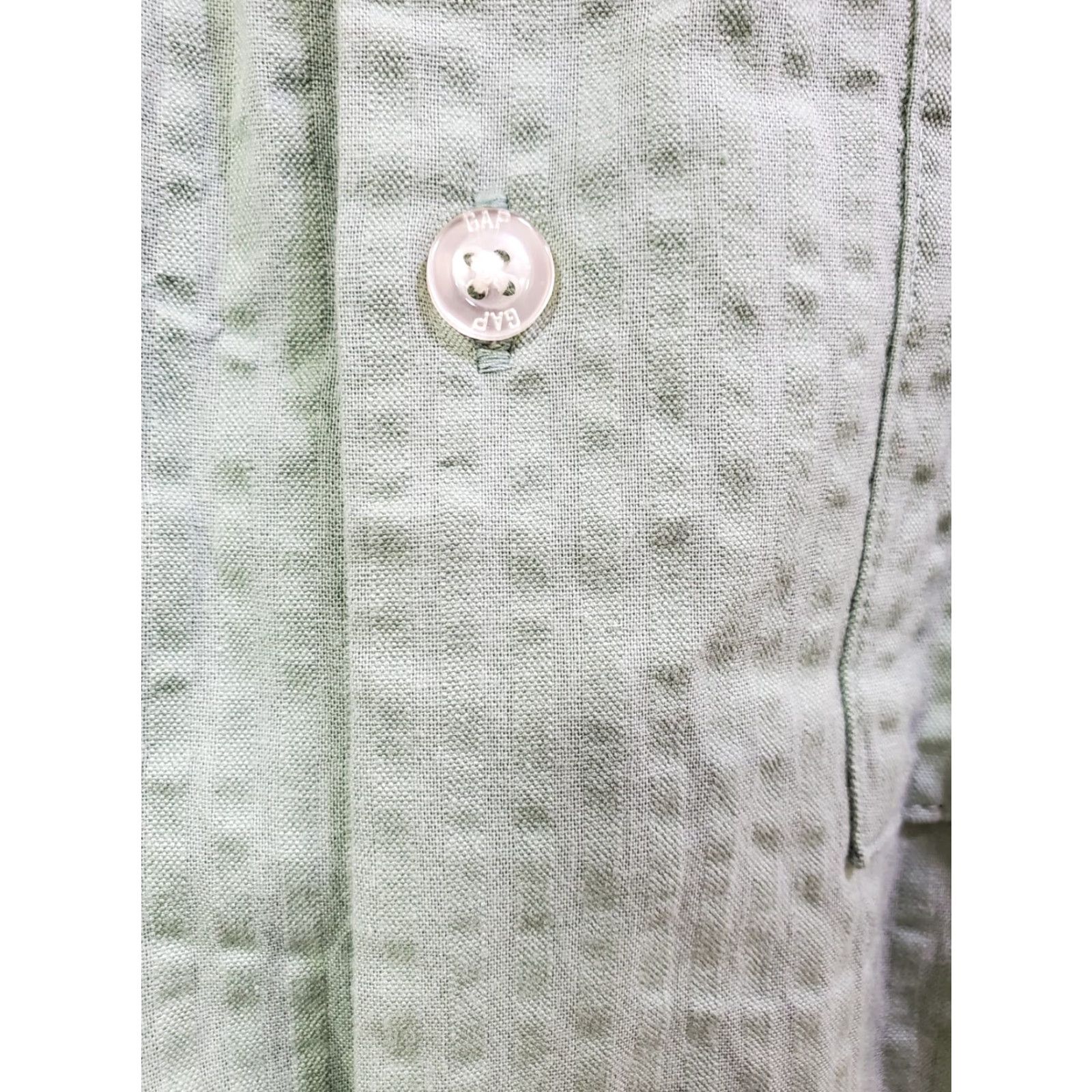 Gap Gap Seersucker Shirt Mens Large Granite Green Short Sleeve Button Up NWT Size US L / EU 52-54 / 3 - 4 Thumbnail