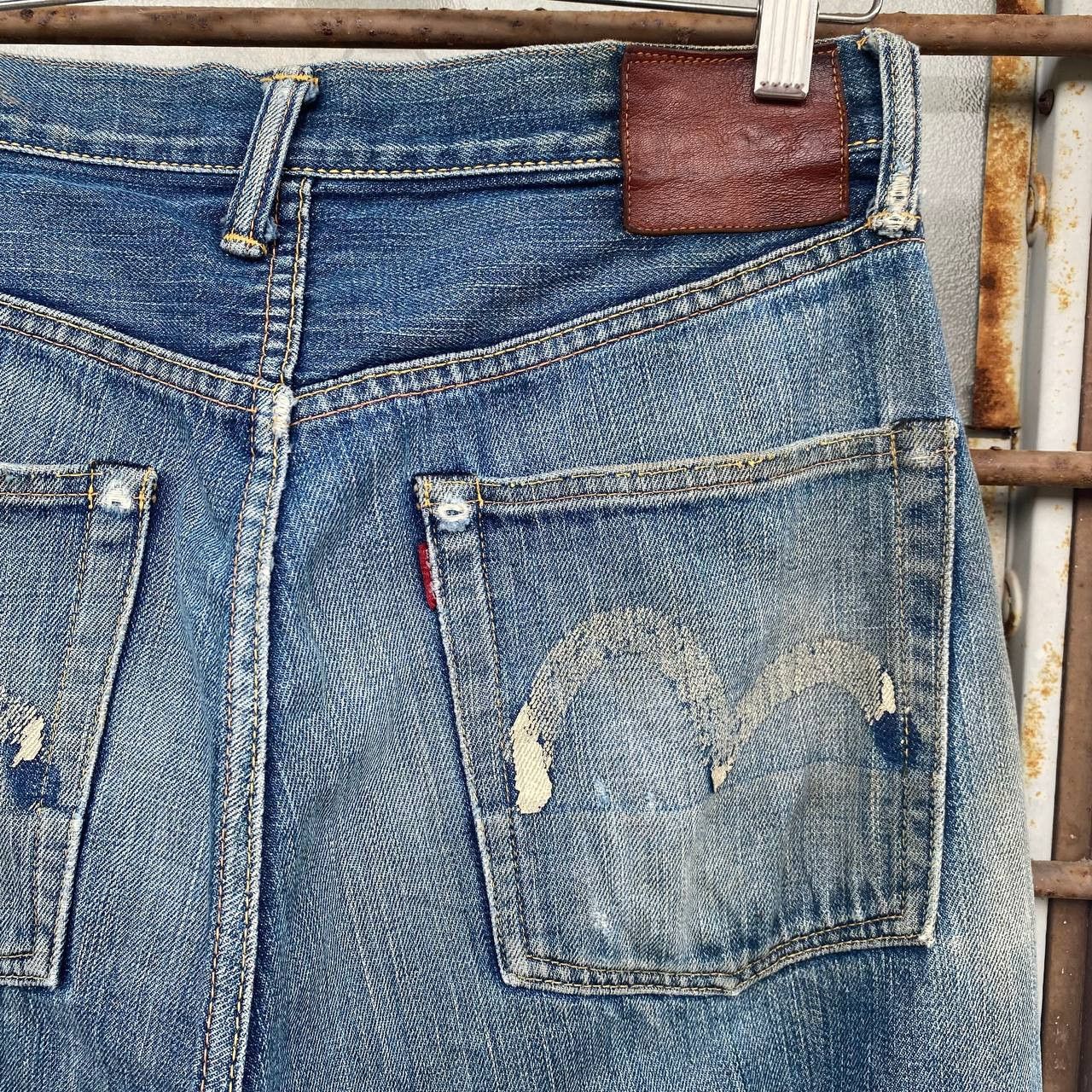 Evisu × Vintage RARE EVISU SMALL DAICOCK JAPAN SELVEDGED DISTRESSED BJ07-09 Size US 29 - 8 Thumbnail