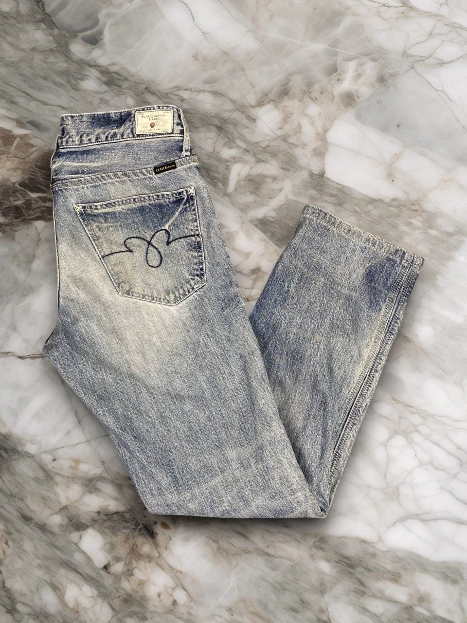 Japan Blue japanese blue way lightwash distressed denim nice design Size US 34 / EU 50 - 1 Thumbnail