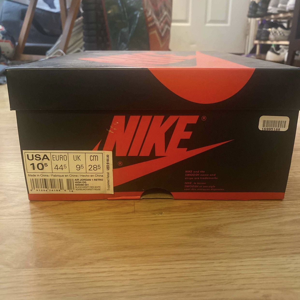 Jordan Brand × Nike 2016 Bred 1 Size US 10.5 / EU 43-44 - 7 Thumbnail