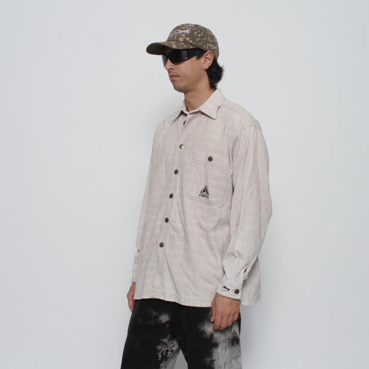 Vintage TAN PLAID PATTERNED CORDUROY BUTTON UP SHIRT BY FIRE FLY Size US M / EU 48-50 / 2 - 1 Thumbnail
