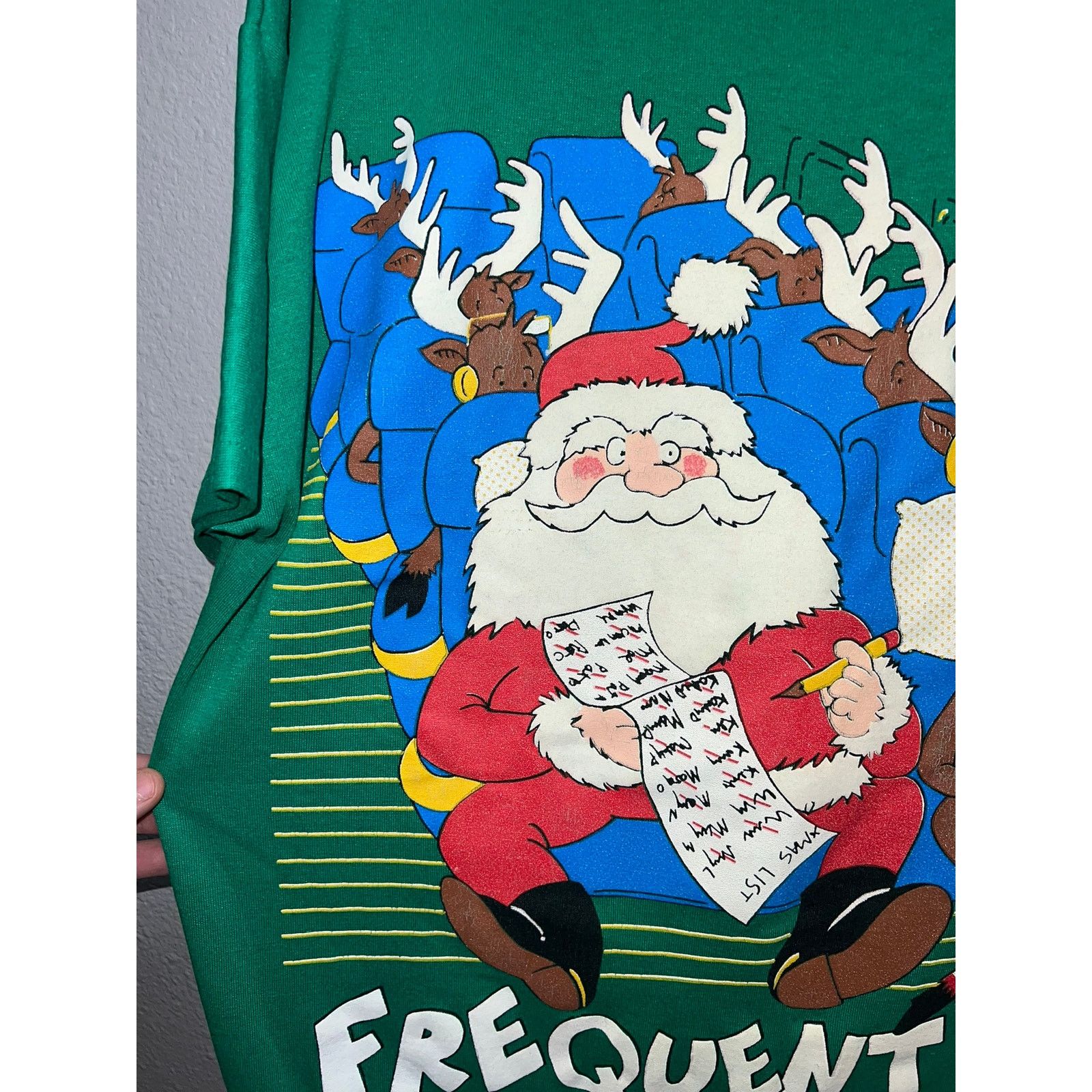 Vintage Vintage Santa Shirt Frequent Flyer Upgrades Winter Joke XL Size US XL / EU 56 / 4 - 2 Thumbnail