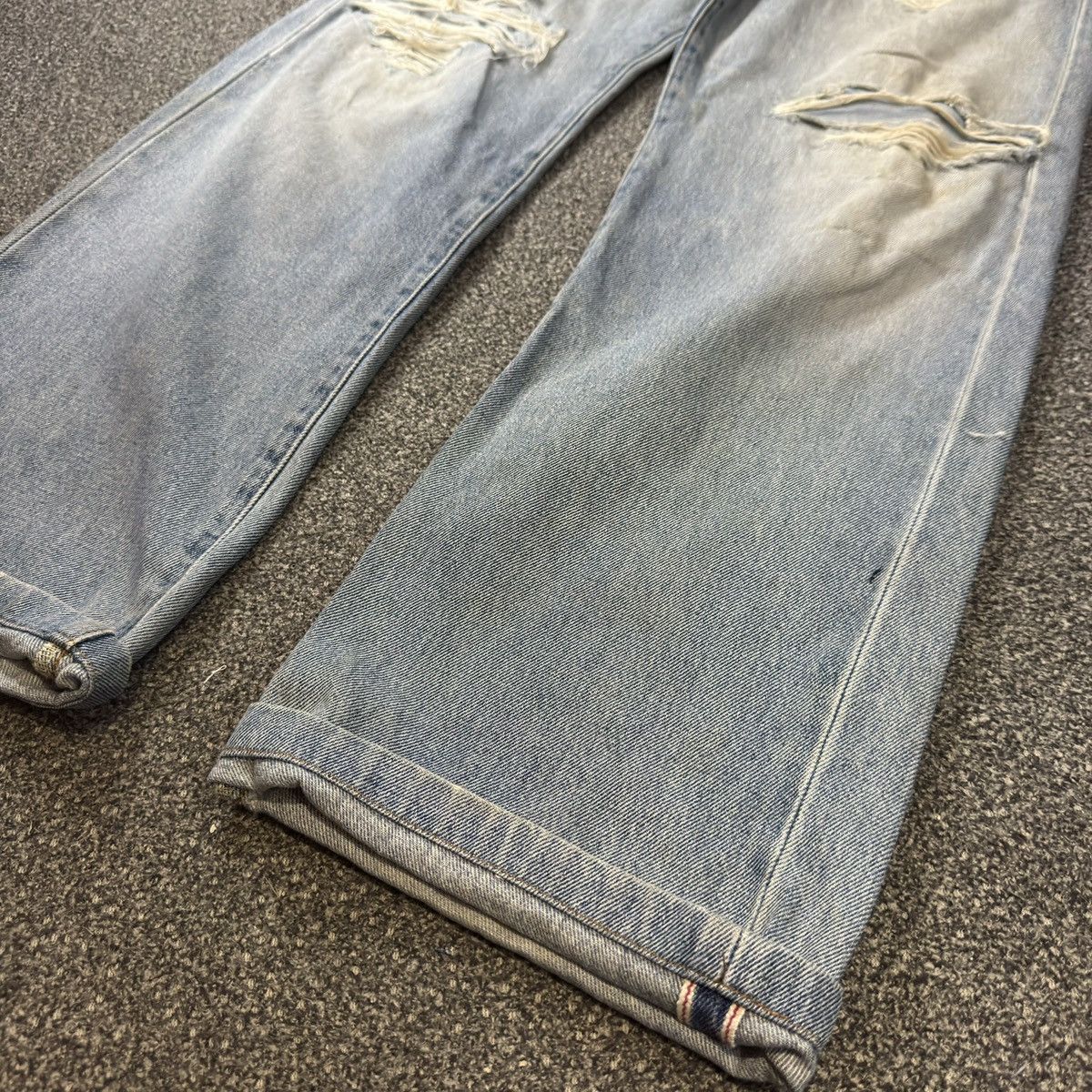 Japanese Brand Vintage Japanese Edwin 505xx Selvedge Thrashed Faded Jean Size US 34 / EU 50 - 7 Thumbnail