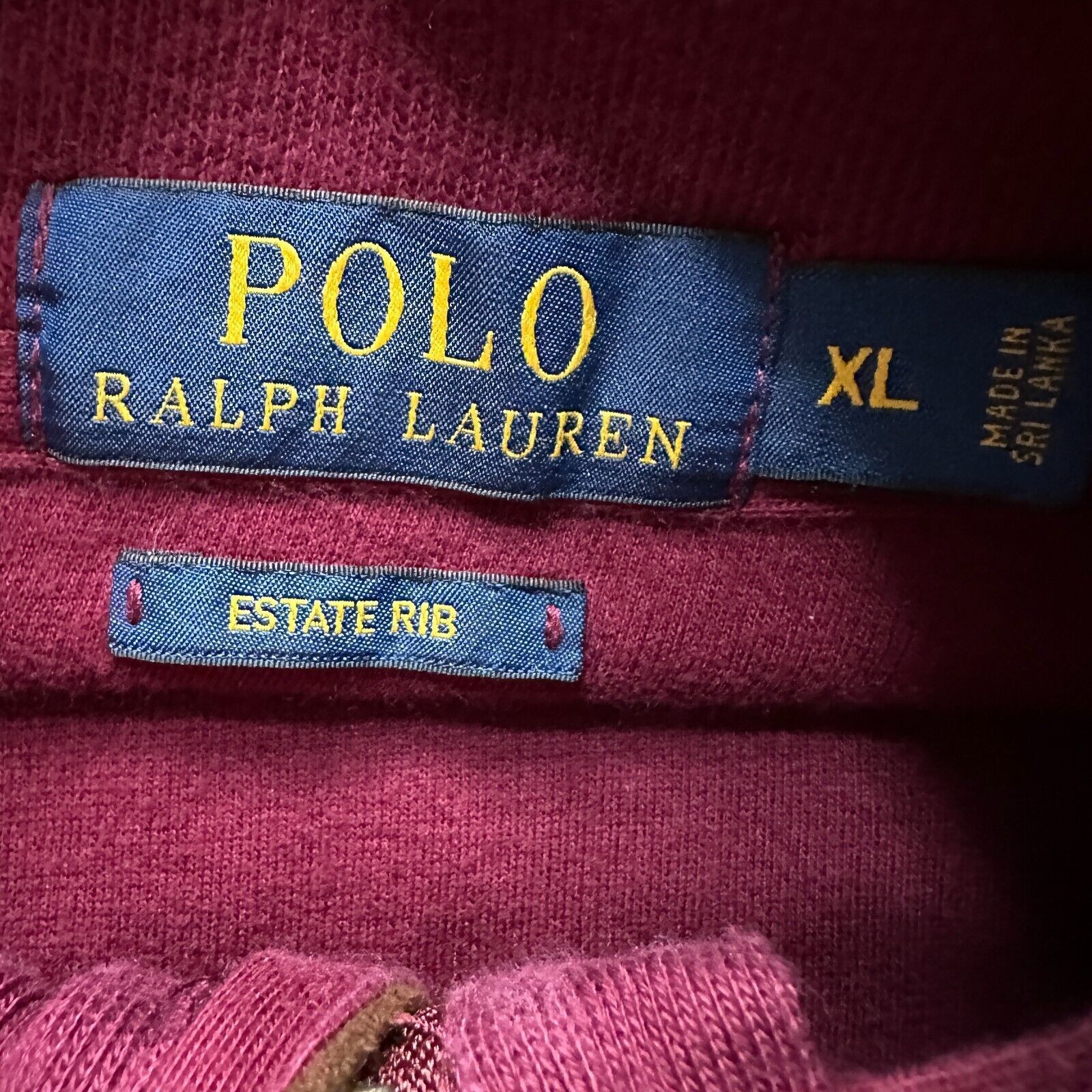 Polo Ralph Lauren Polo Ralph Lauren Estate Rib 1/4 Zip Mens XL Burgundy Cotton Size US XL / EU 56 / 4 - 5 Thumbnail