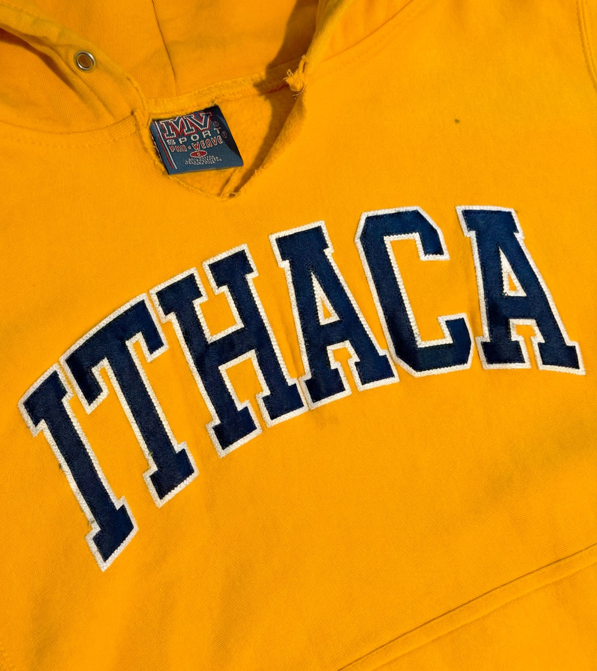 Vintage Vintage Ithaca College Hoodie Distressed Collar MV Sport 90s Size US S / EU 44-46 / 1 - 2 Thumbnail