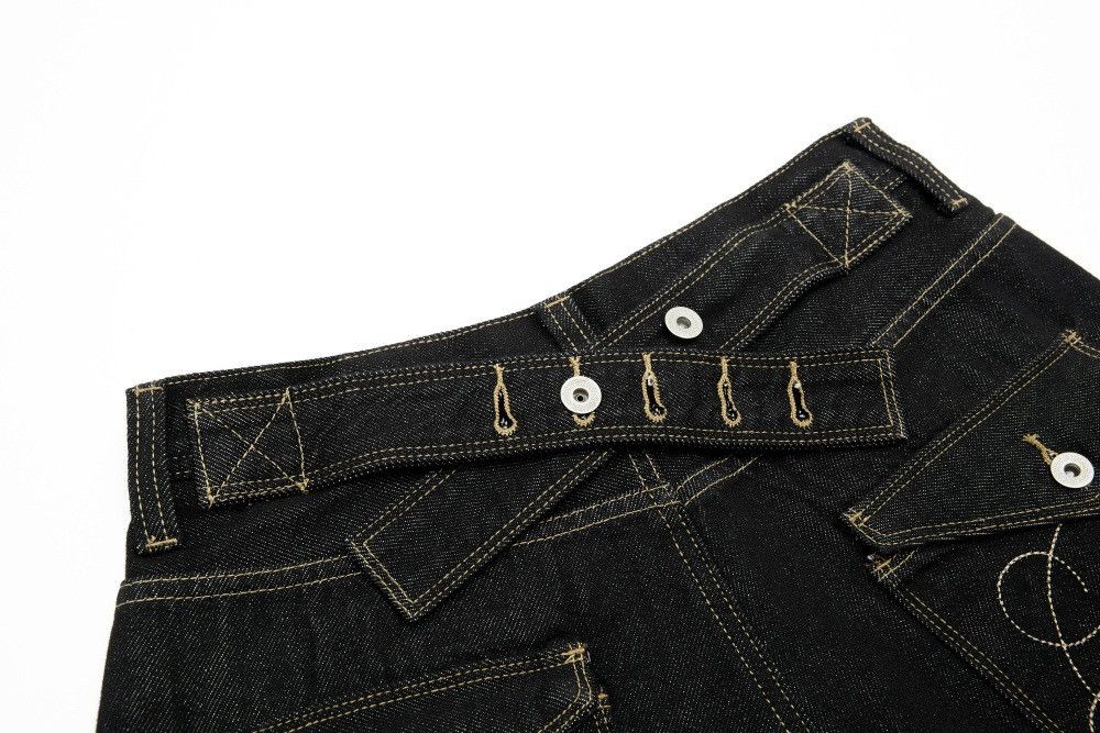 Jean Men's Loose-Fit Cargo Denim Jeans with Pocket Embroidery Size US 32 / EU 48 - 4 Thumbnail