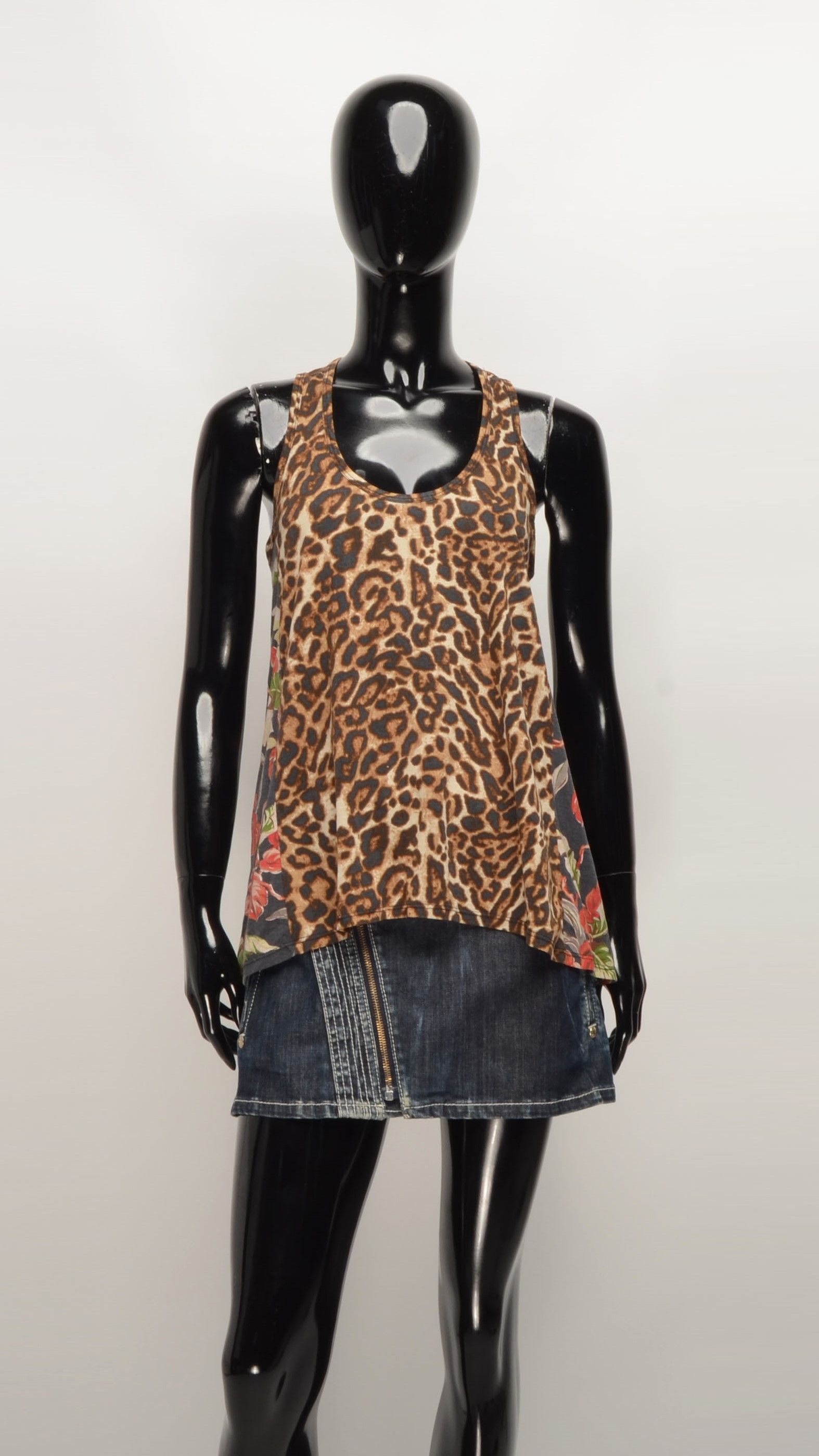 Denim & Supply Ralph Lauren × Polo Ralph Lauren × Ralph Lauren Denim And Supply Ralph Lauren Leopard Print Flared Tank Top Size S / US 4 / IT 40 - 1 Thumbnail