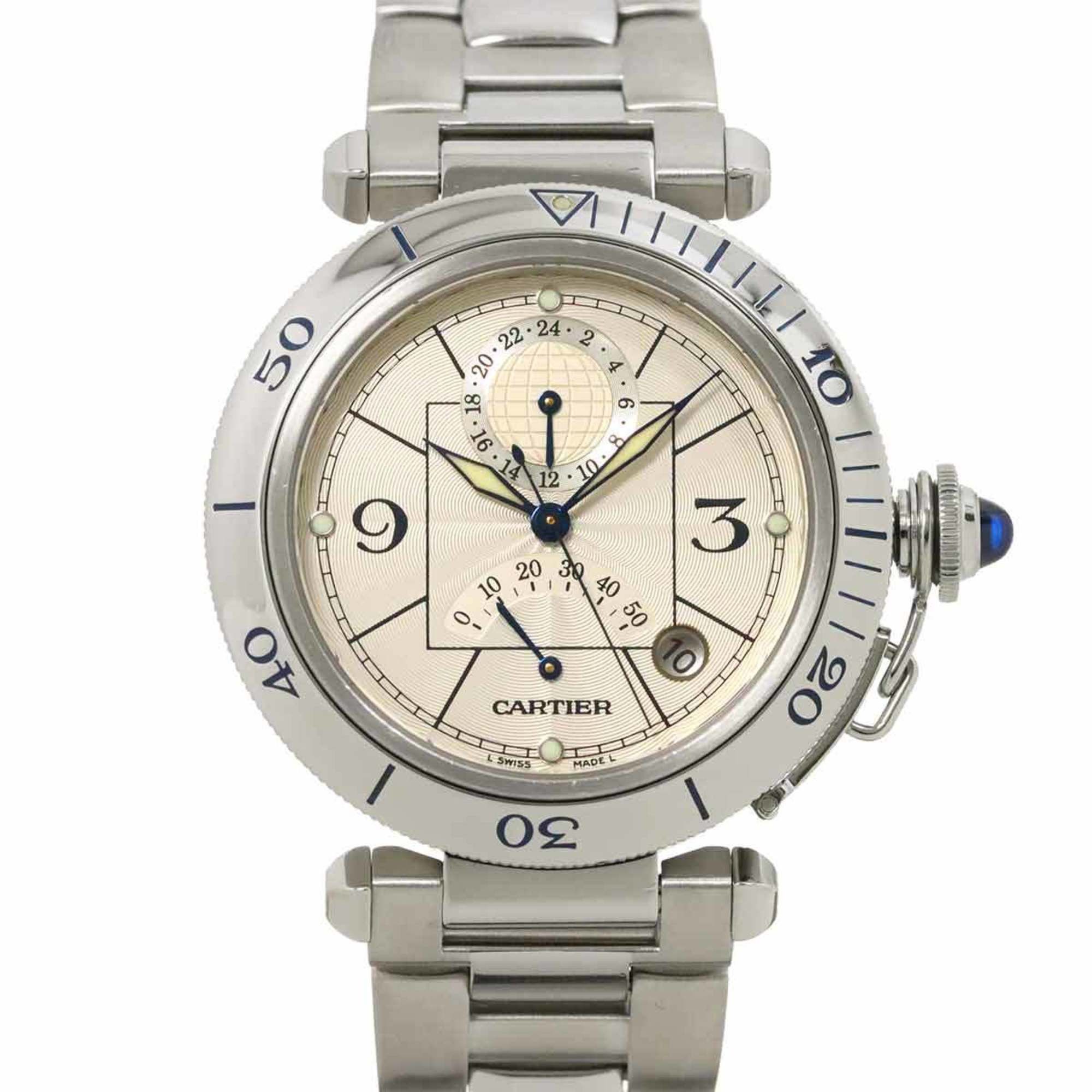 Cartier Cartier Pasha 38mm GMT W31037H3 Men's Watch Date Silver Automatic Size ONE SIZE - 1 Thumbnail