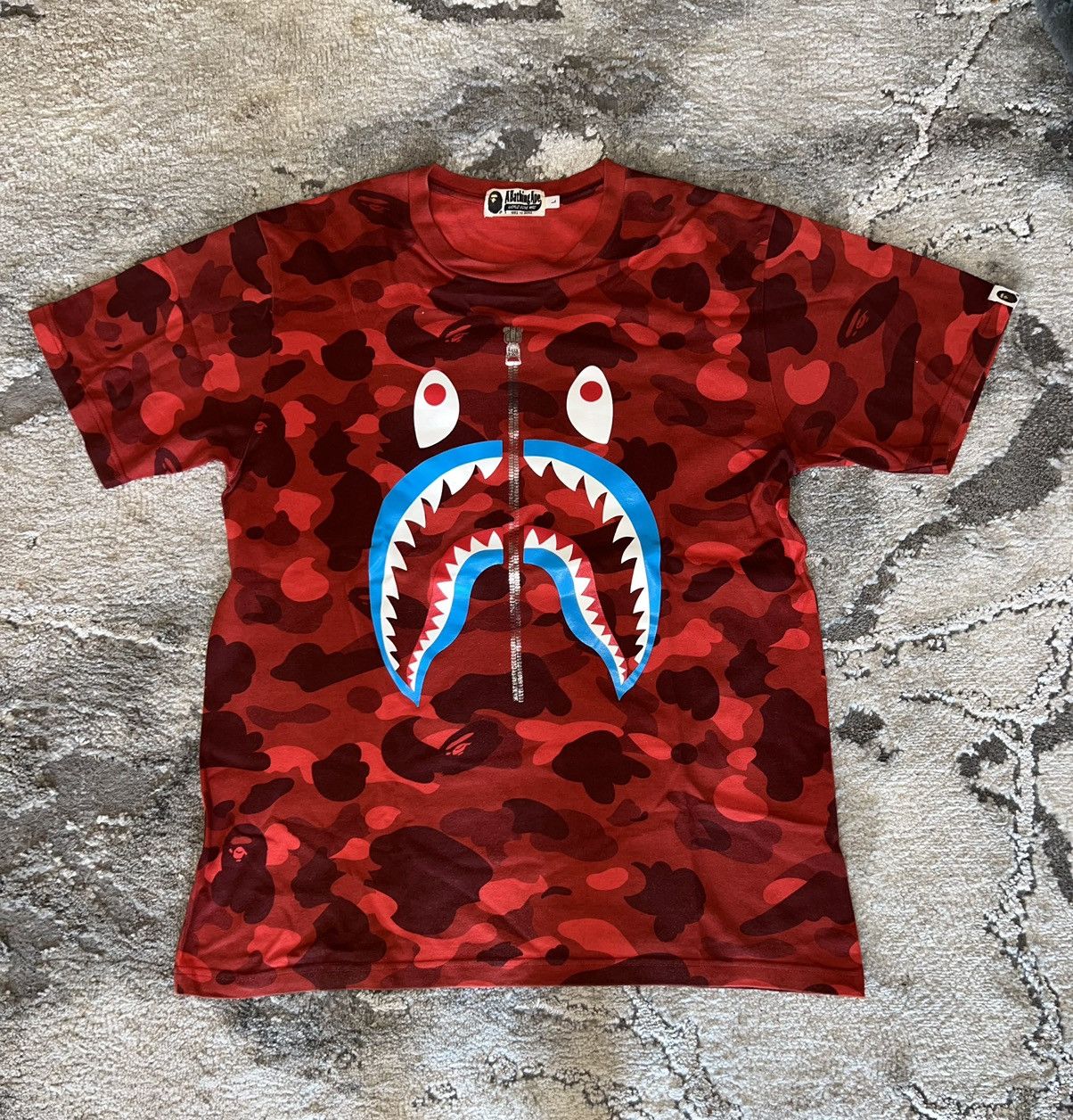 Bape red camo tee best sale