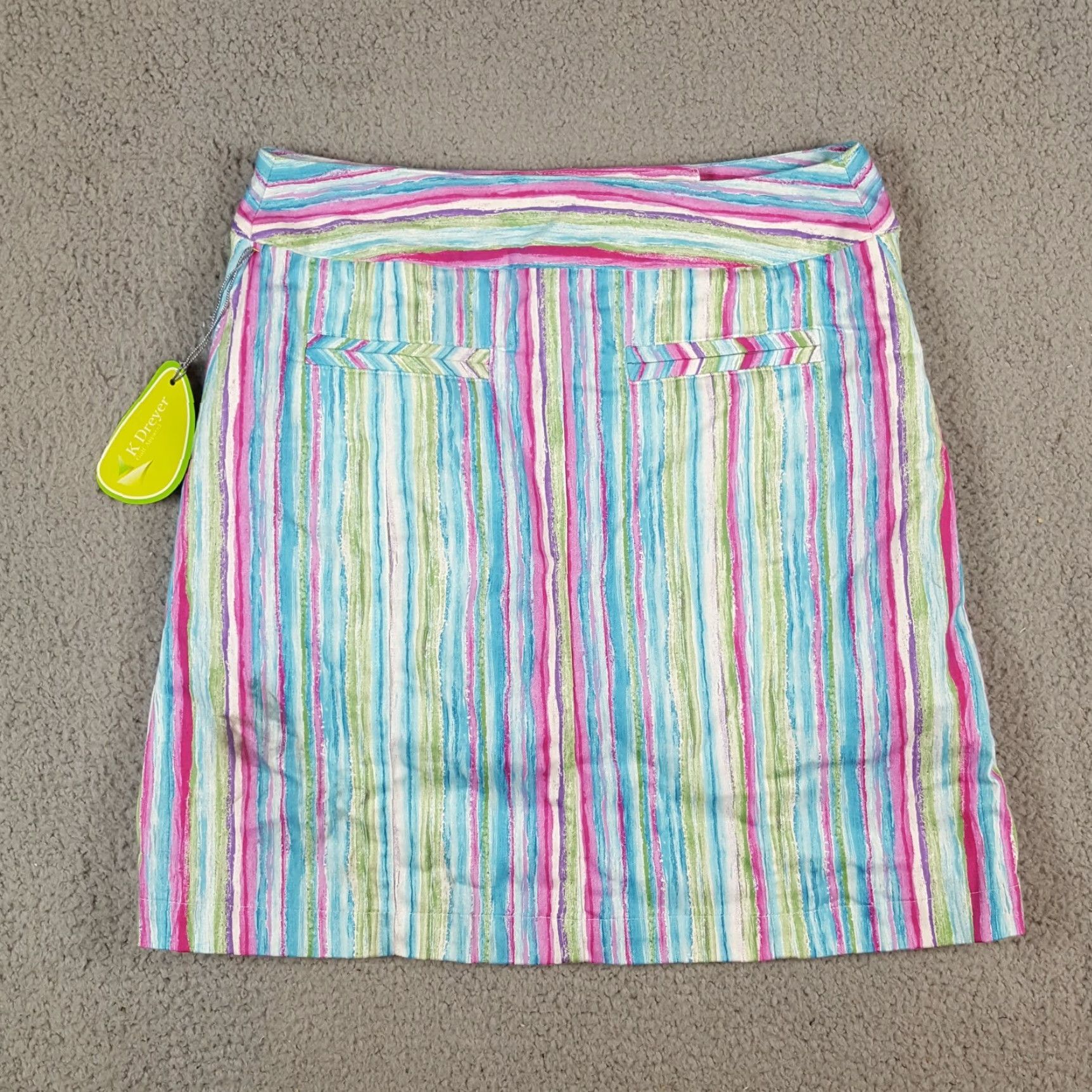 Vintage VINTAGE Women's Cotton Striped High Waist Skort Size 8 Athletic Tennis Golf Skirt 90s Y2K Size 30" / US 8 / IT 44 - 6 Thumbnail