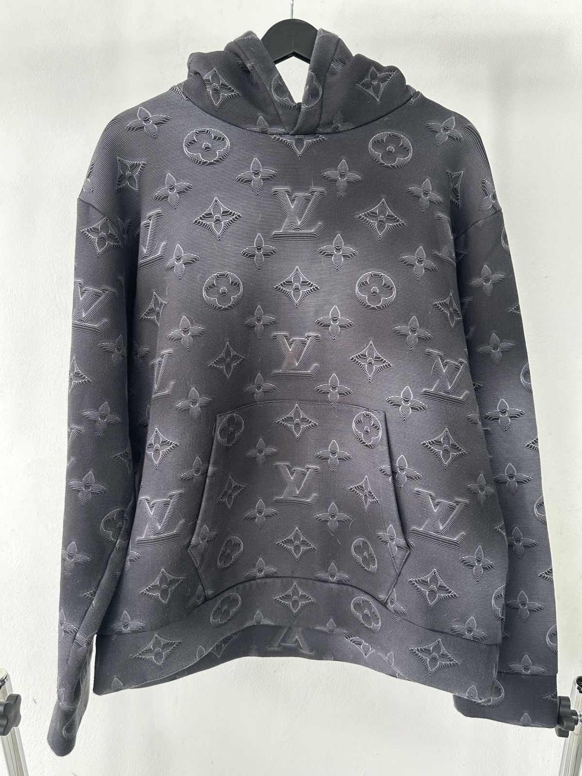 image of Louis Vuitton Grey 2054 Monogram Hoodie, Men's (Size XL)