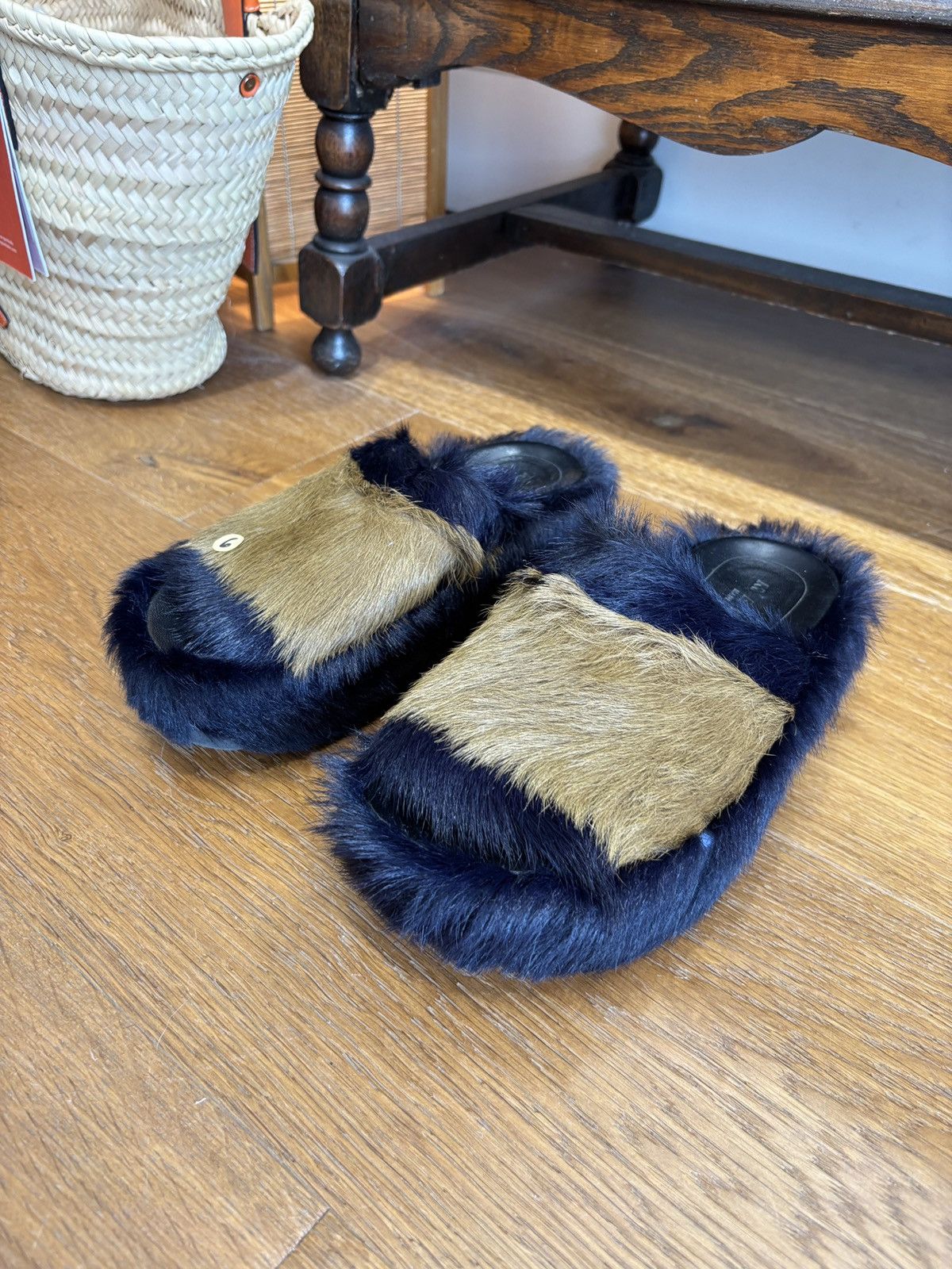 Marni These are Marni calf hair mules in a blue and brown colorway Size US 6 / IT 36 - 2 Thumbnail