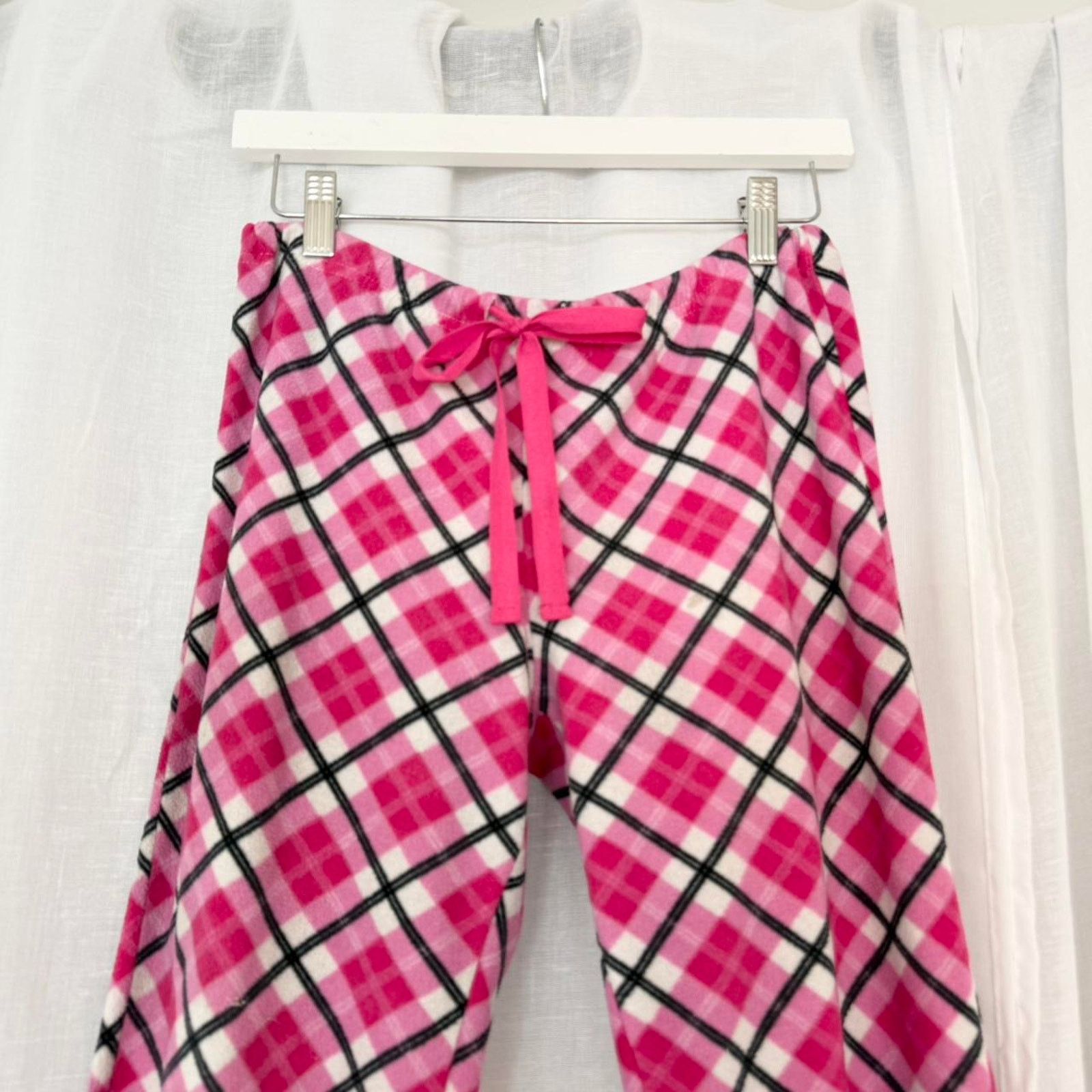 Vintage ✶ y2k low rise pink plaid fleece capri pants ✶ Size 30" / US 8 / IT 44 - 4 Thumbnail