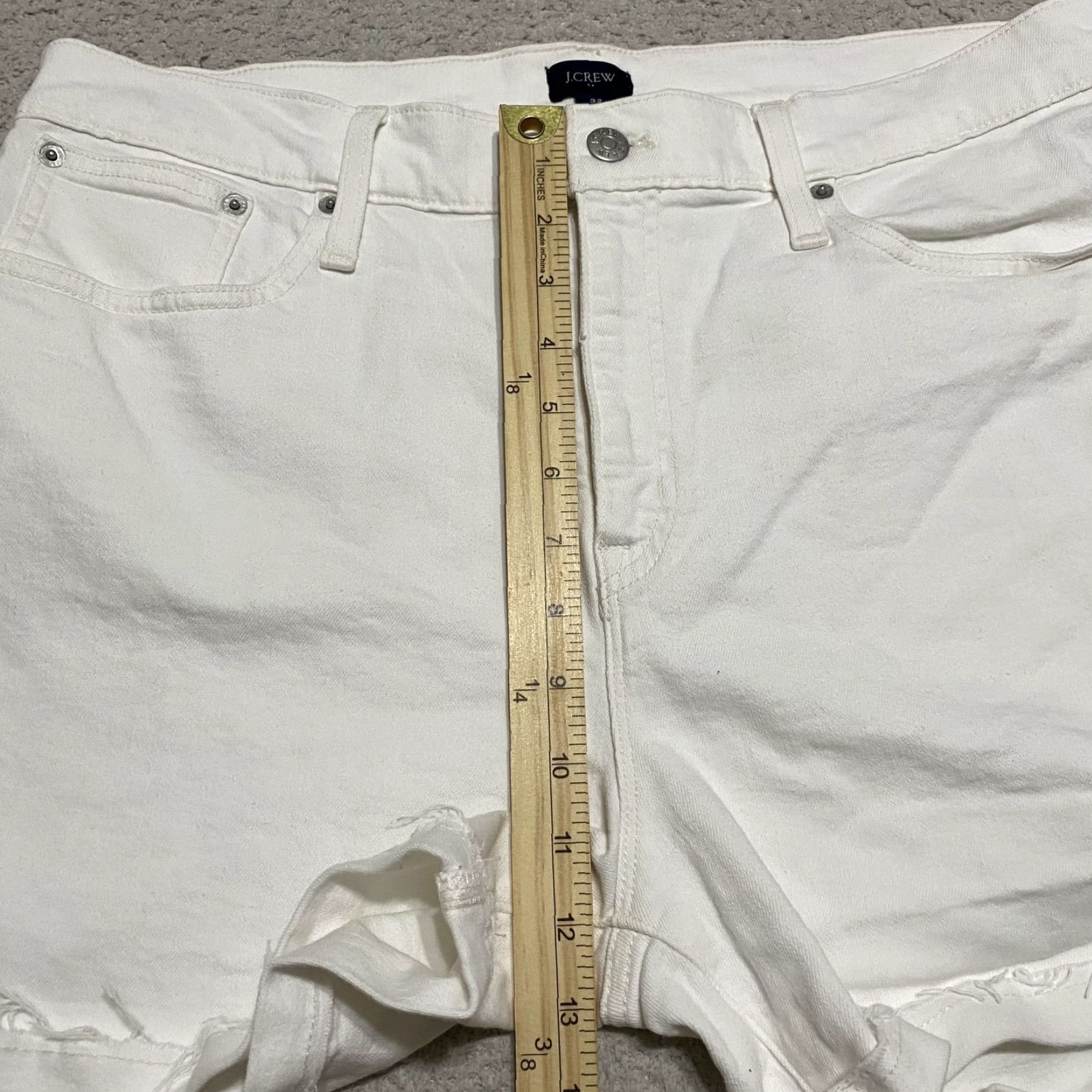 J.Crew J.CREW White Denim Cut-Off Shorts Womens 4 inseam 32 Regular High Rise Cotton Spandex Beach Casual Summer Vintage No 90s? Size 24" / US 00 / IT 34 - 7 Thumbnail