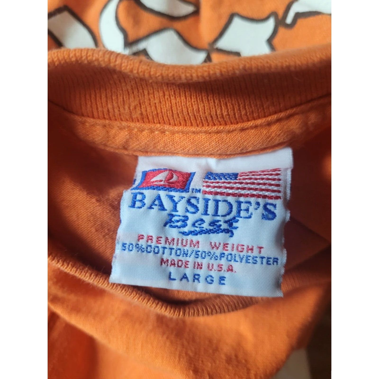 Vintage UBC Local 706 Detroit MI T Shirt Large Bayside Union Crew Neck Short Sleeve Cotton Blend Orange Men Graphic Print Size US L / EU 52-54 / 3 - 5 Thumbnail