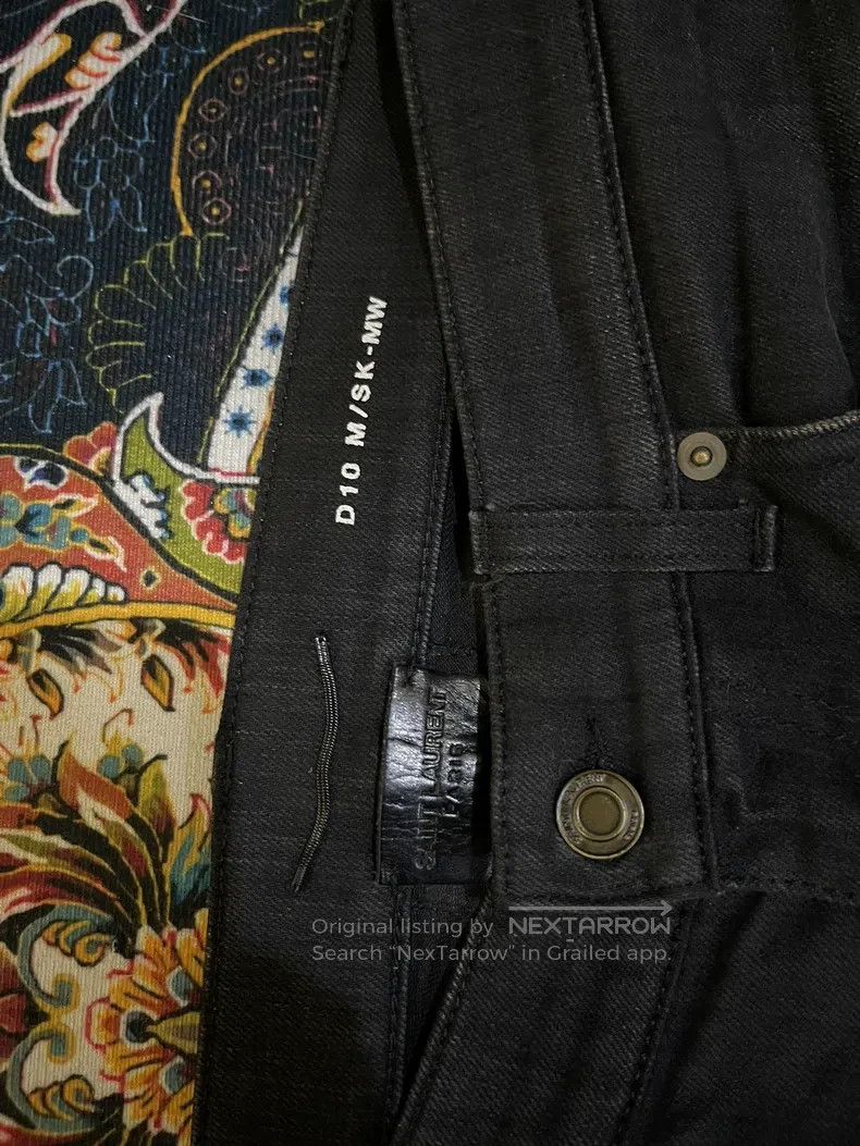 Saint Laurent Paris Saint Laurent Paris Black Samurai Frayed Hem Denim Pants Size US 31 - 2 Thumbnail