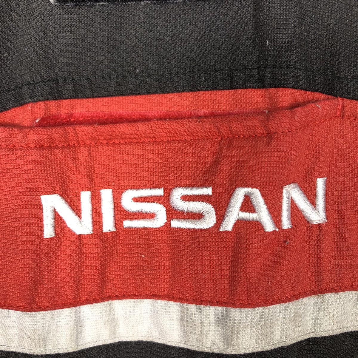 Japanese Brand 📌Vintage Overall Worker Racing Nissan Big Logo Spell Out Size US 38 / EU 54 - 17 Thumbnail