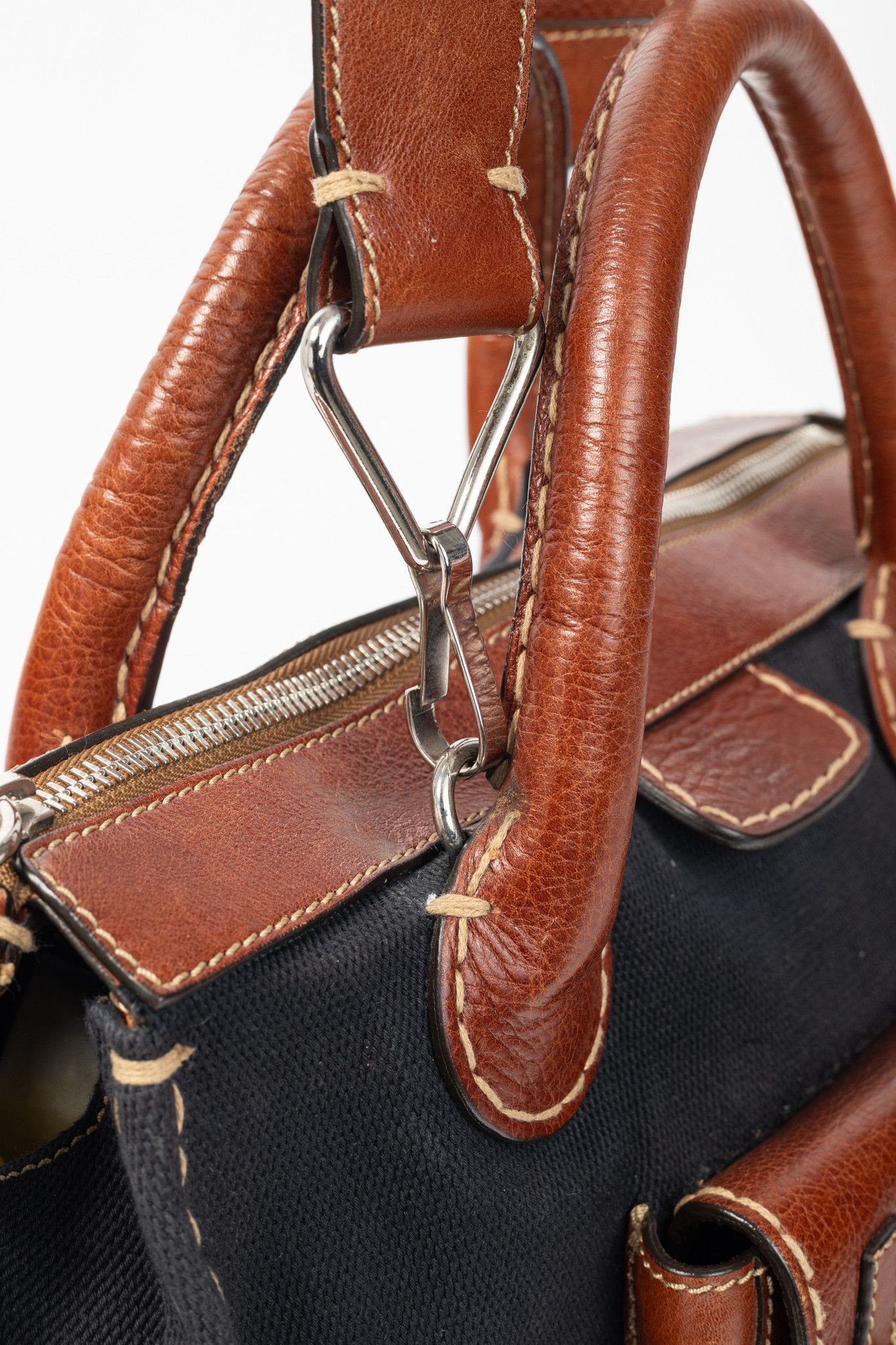 Chloe Chloe Edith Navy Canvas & Leather Trim Tote Size ONE SIZE - 8 Thumbnail