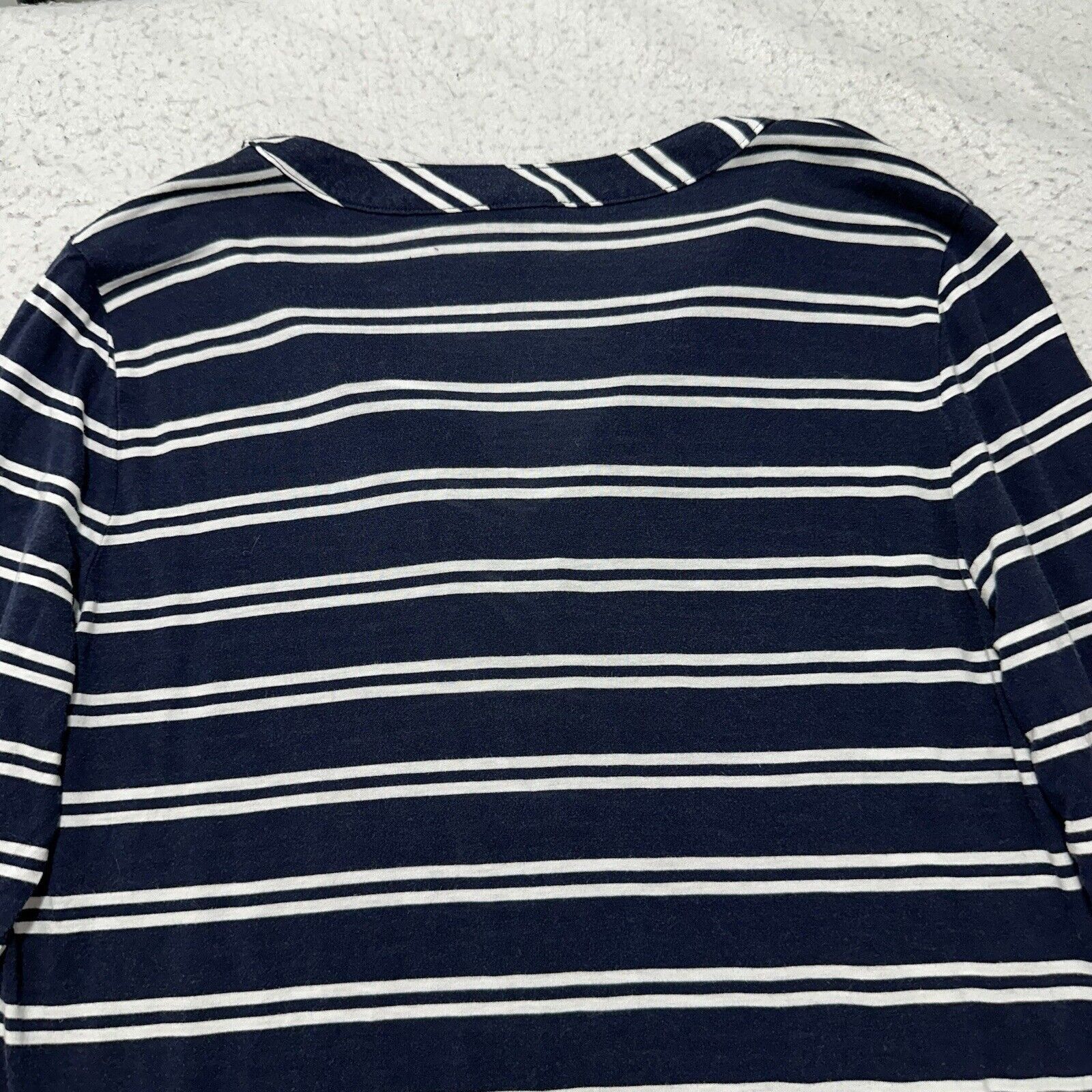 Other Talbots Medium V-Neck Pullover Top Navy Blue Striped Shirt Size M / US 6-8 / IT 42-44 - 11 Thumbnail