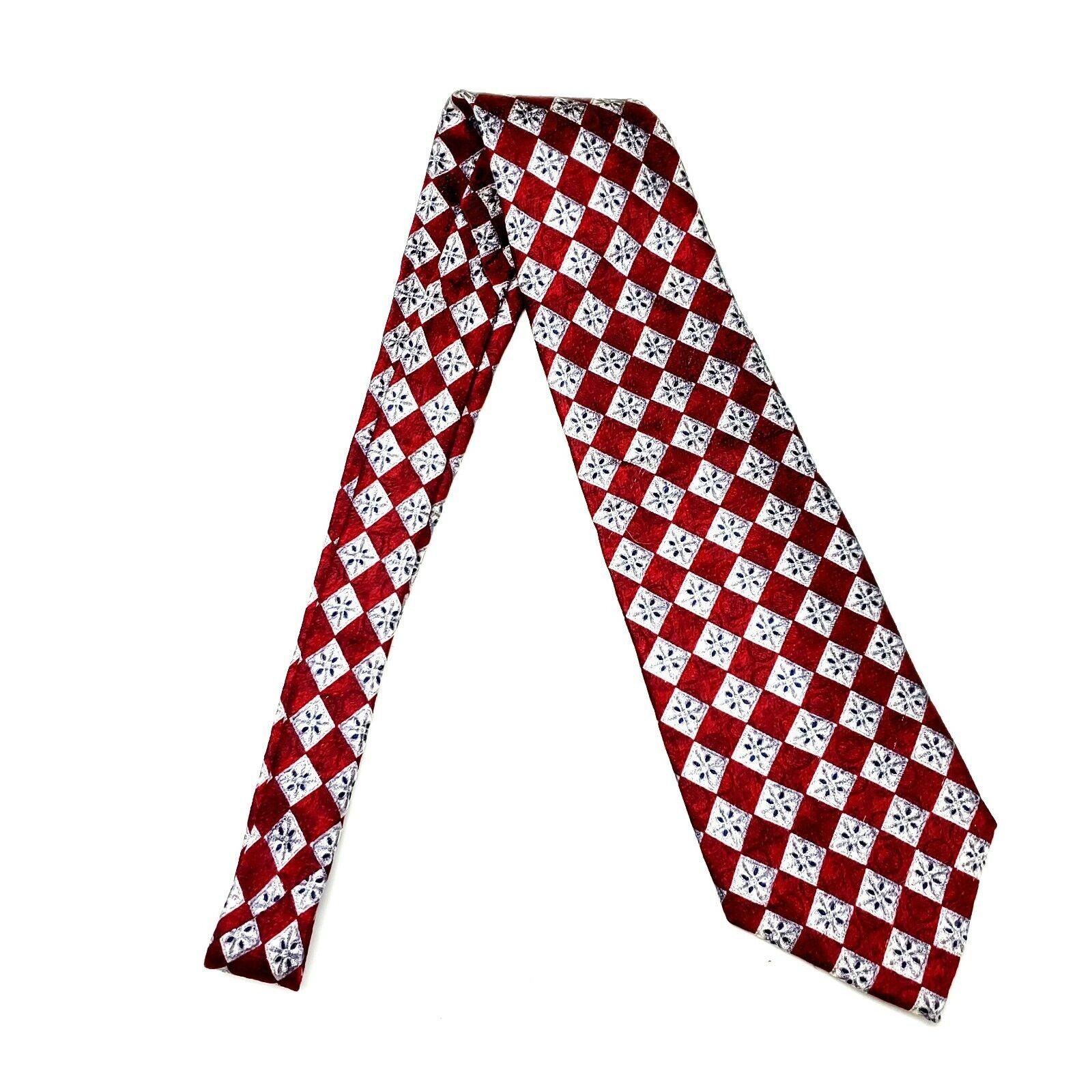 Pierre Cardin Pierre Cardin Silk Tie Red Print Floral Geometric Wide Size ONE SIZE - 6 Thumbnail