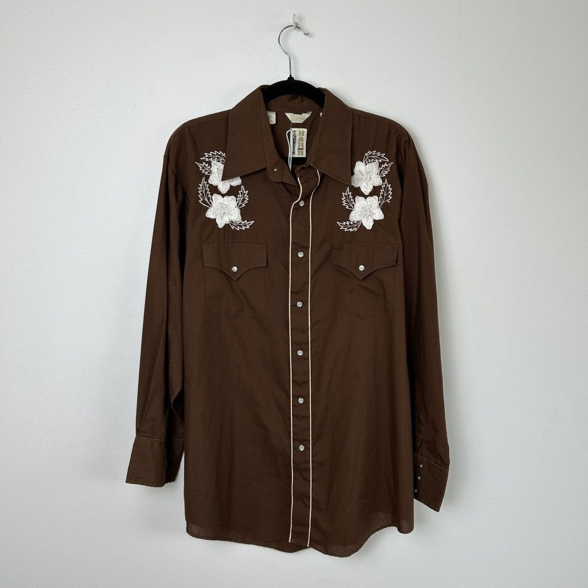 Other 1970s BARB Western Wear Pearl Snap Brown Shirt Size US XL / EU 56 / 4 - 1 Thumbnail