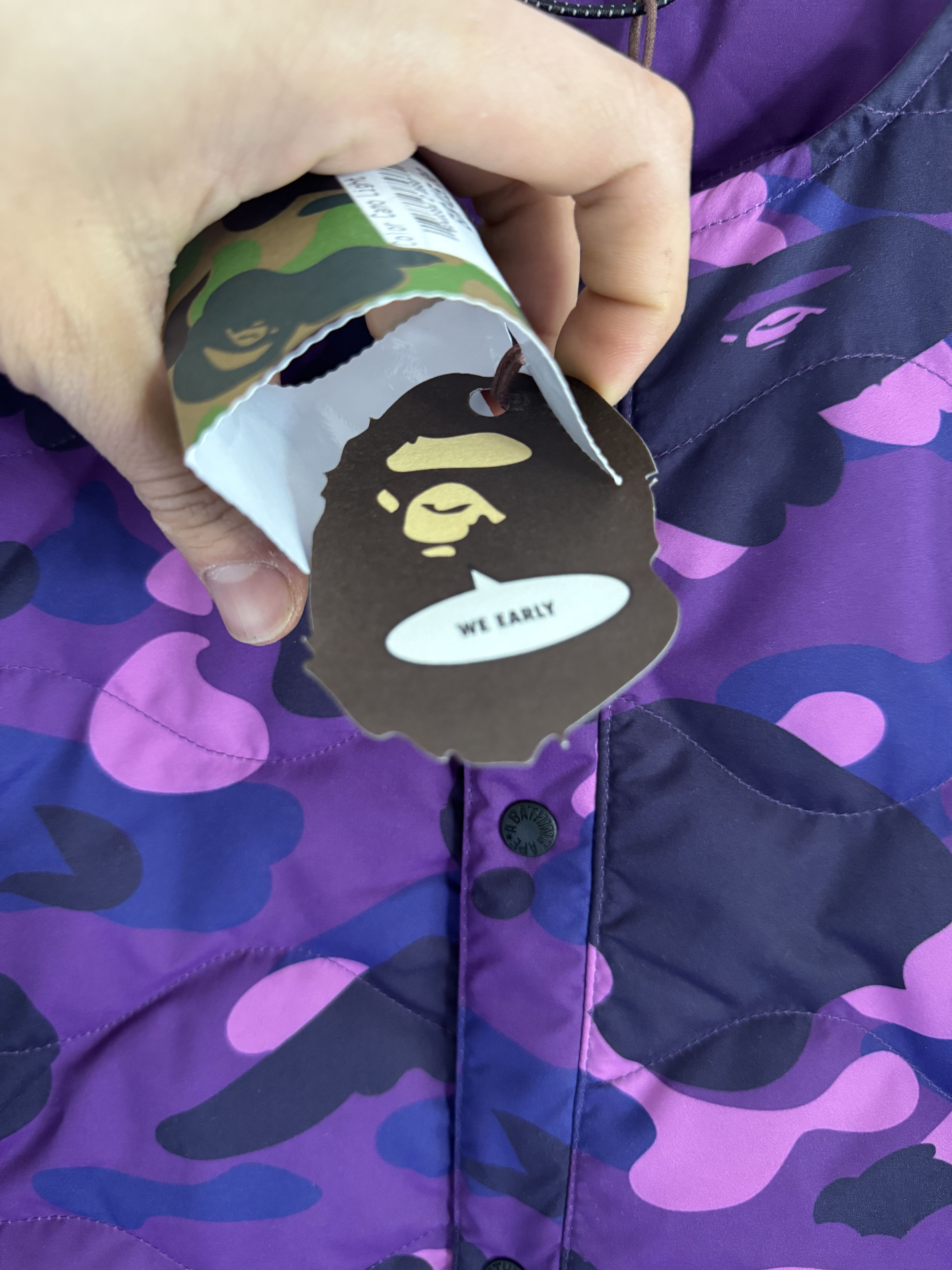 Bape Purple Color Camo Lightweight Down Jacket Size US XXL / EU 58 / 5 - 6 Thumbnail