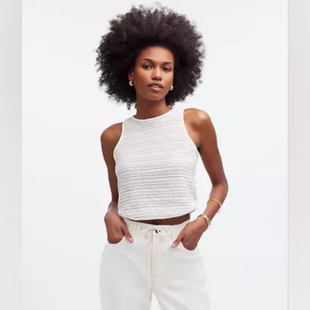 Madewell NWT Madewell Crochet-Knit Cutaway Tank Size XS / US 0-2 / IT 36-38 - 1 Thumbnail