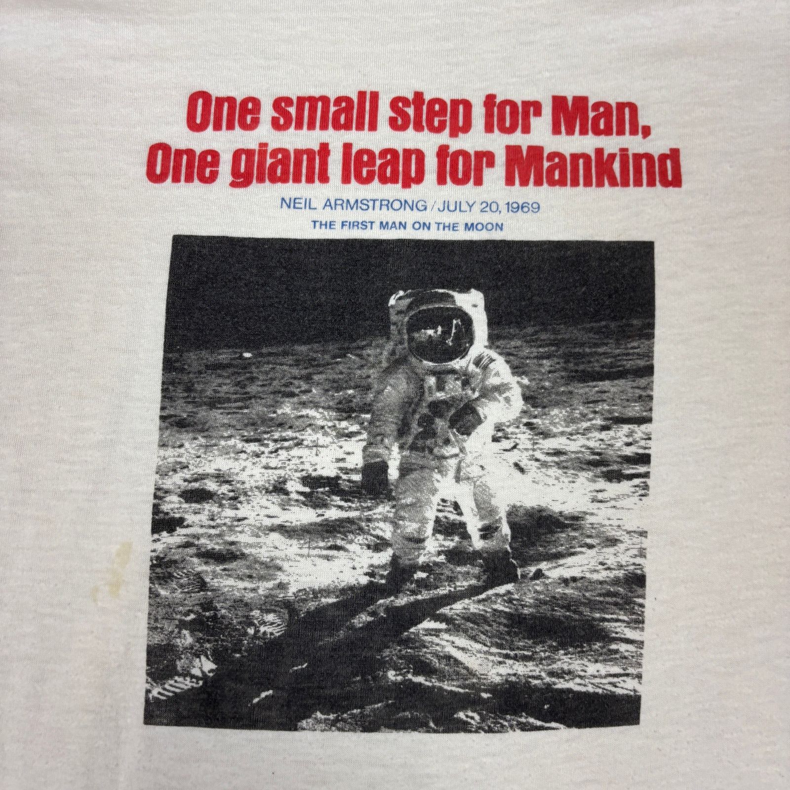 Vintage VTG 80s Moon Landing Ringer T Shirt Men''s Small Armstrong Size US S / EU 44-46 / 1 - 3 Thumbnail