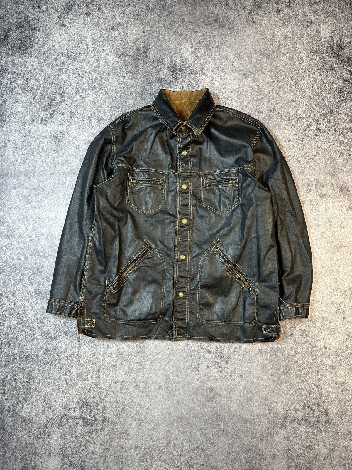 Diesel Y2K Vintage Corduroy Diesel Reversible Jacket Streetwear L Size US L / EU 52-54 / 3 - 4 Thumbnail