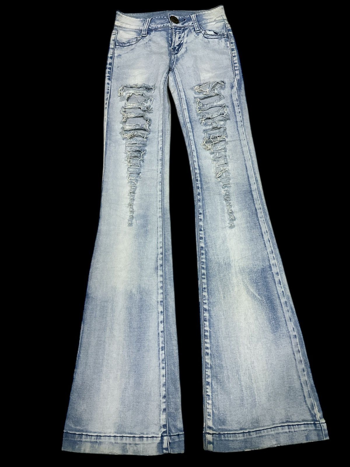 Kapital Flare Bootcut💥 Distress Denimm style💥 Size 28" / US 6 / IT 42 - 3 Thumbnail