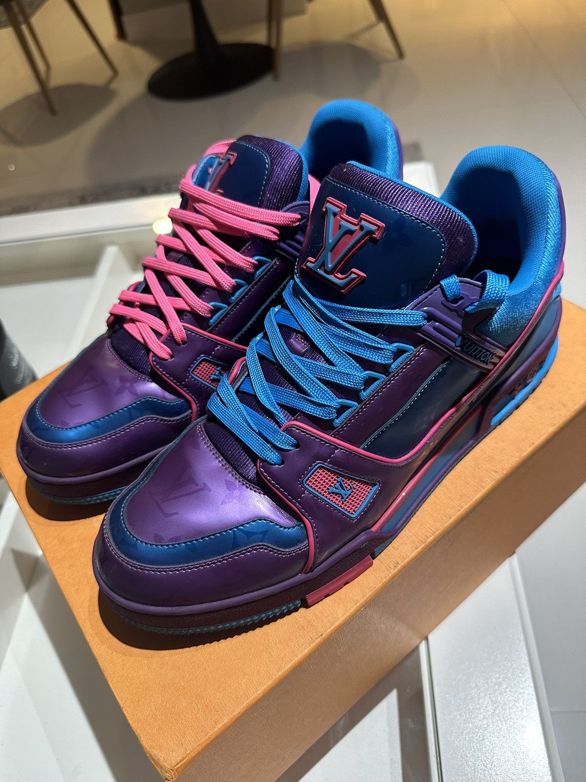 Louis Vuitton Trainer Purple Teal Metallic