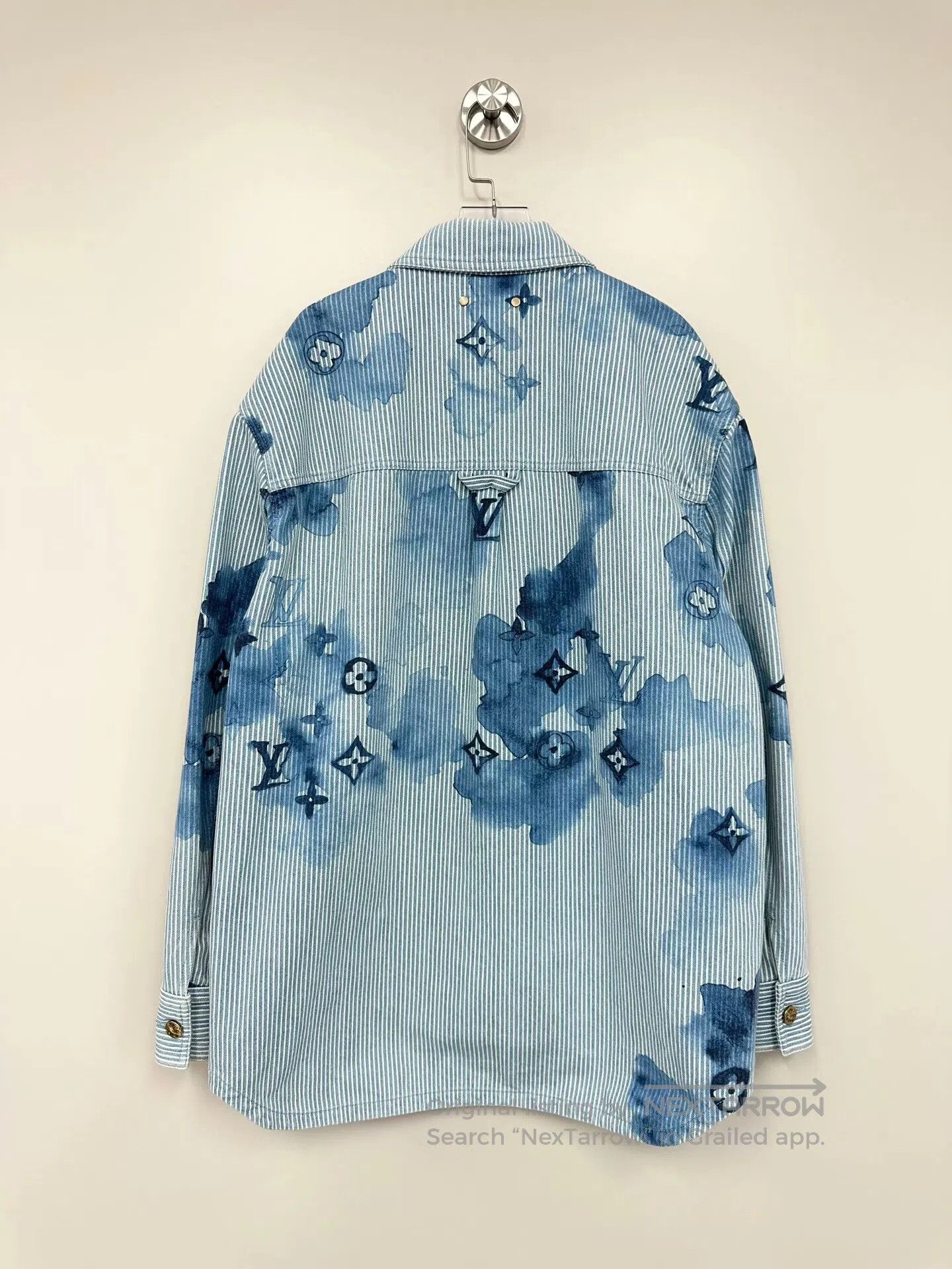 Louis Vuitton Louis Vuitton Blue watercolor striped print long sleeve sh Size US M / EU 48-50 / 2 - 2 Thumbnail