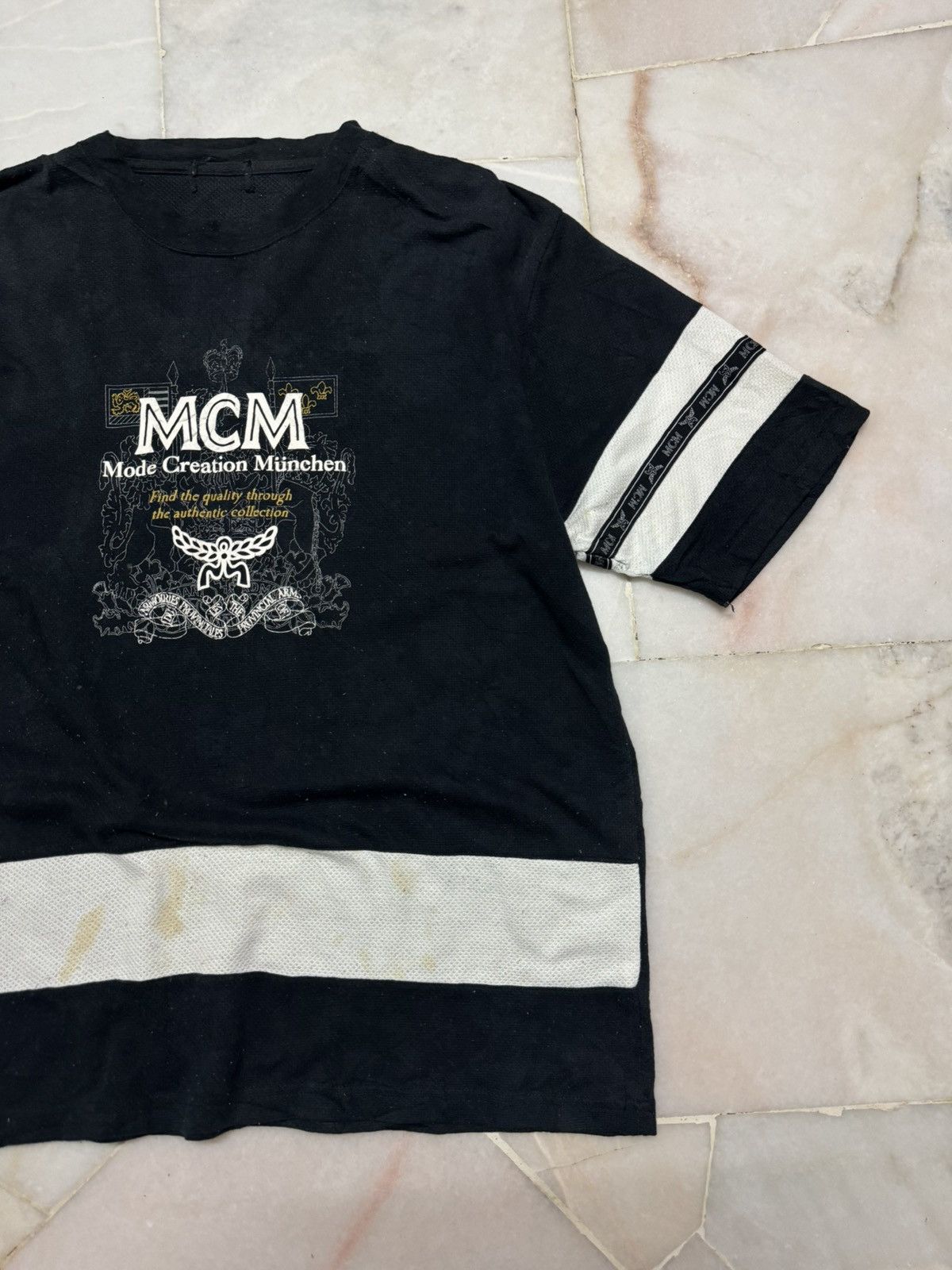 MCM THRASHED VINTAGE 90's MCM BLACK WHITE DIRTY FADED Size US L / EU 52-54 / 3 - 3 Thumbnail
