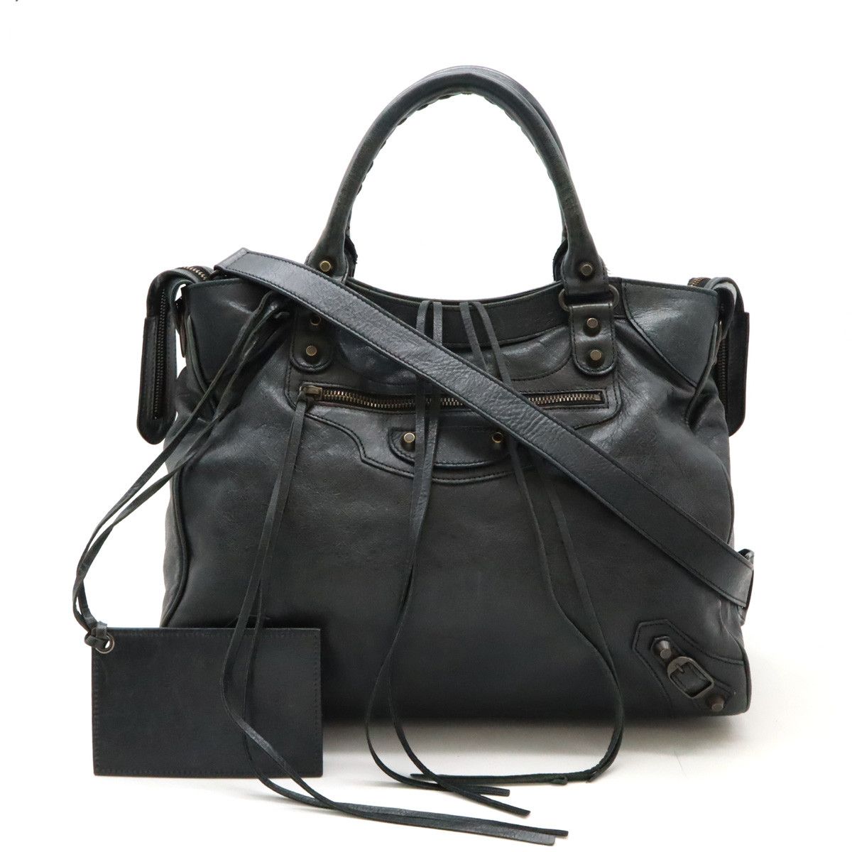 Balenciaga Balenciaga Balenciaga Classic Velo Leather Tote Bag 2WAY Dark Gray Leather Tote Bag 235216 in Very Good Condition Grailed