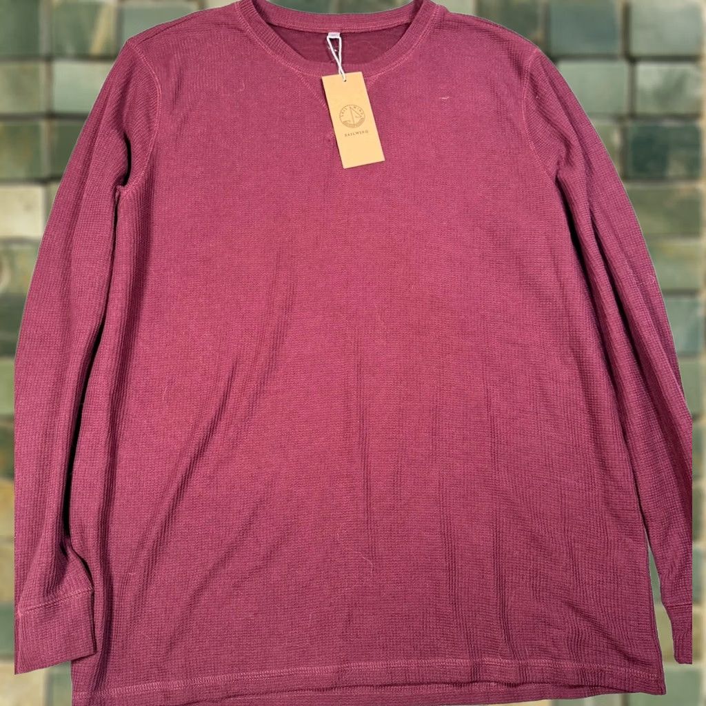 Vintage SAILWIND Shirt Mens XL Red Long Sleeve Thermal Waffle Knit Crew Neck Top Size US XL / EU 56 / 4 - 1 Thumbnail