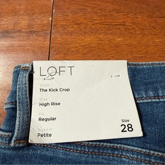 Loft LOFT The Kick Crop High Rise Blue Flare Jeans Sz 28 Size 28" / US 6 / IT 42 - 3 Thumbnail